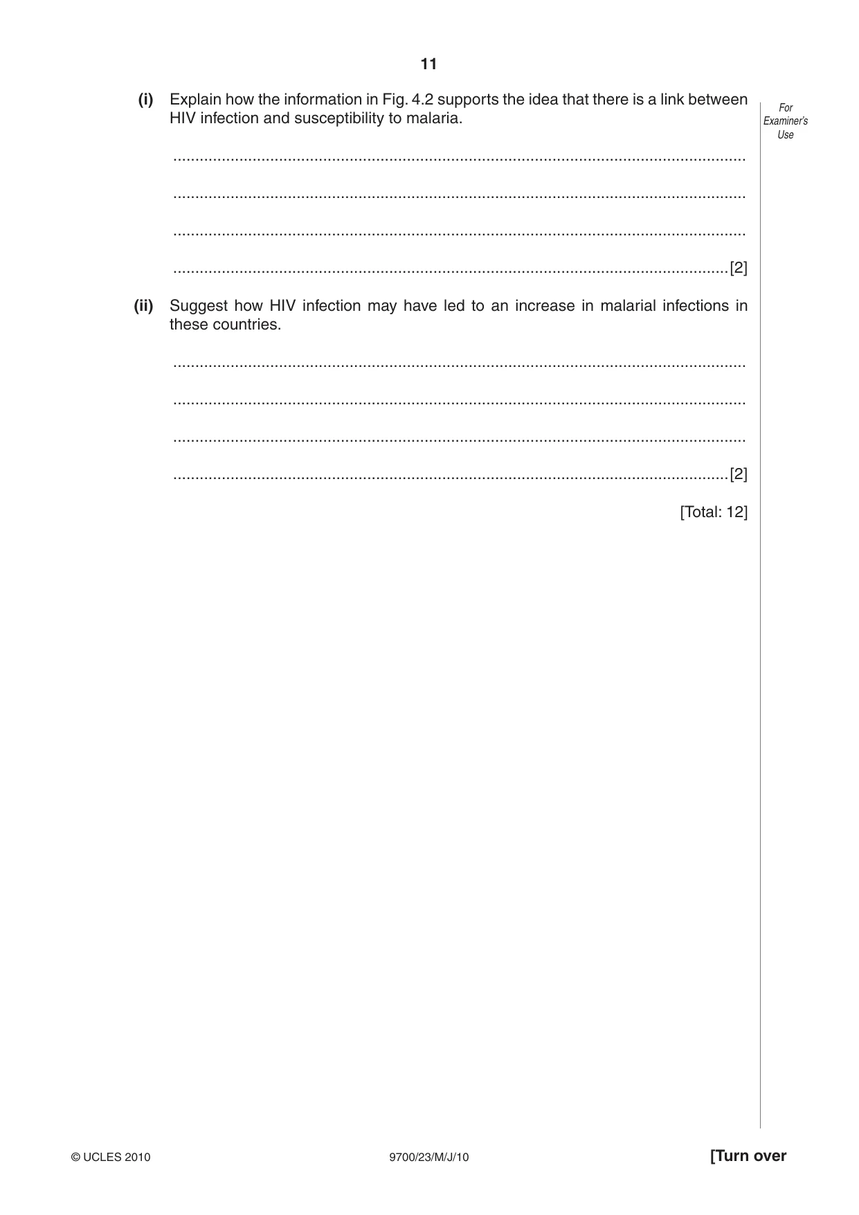 Cambridge A Level Biology 9700 2010 May/June Paper 2 · Variant 3 question paper, page 11 of 16