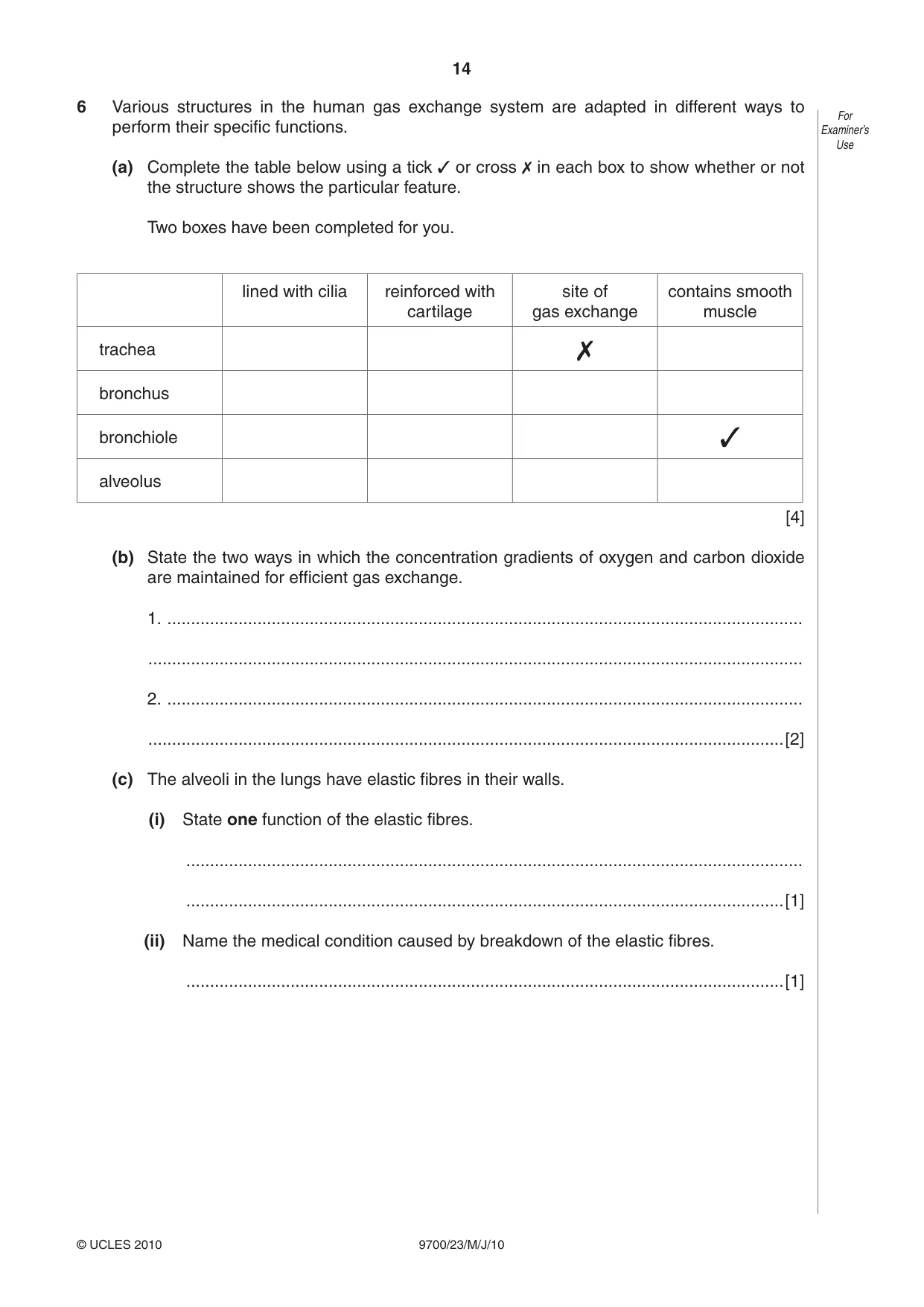 Cambridge A Level Biology 9700 2010 May/June Paper 2 · Variant 3 question paper, page 14 of 16