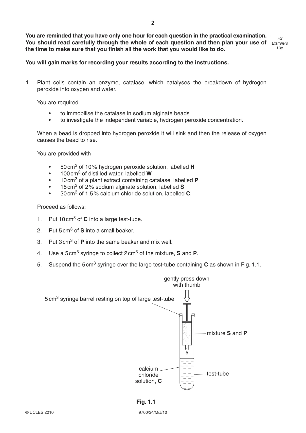 Cambridge A Level Biology 9700 2010 May/June Paper 3 · Variant 4 question paper, page 2 of 12