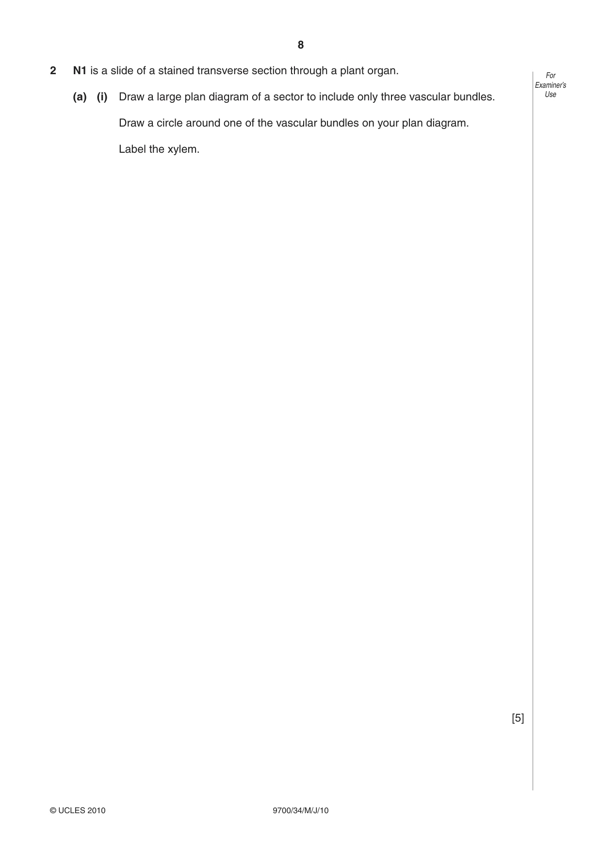 Cambridge A Level Biology 9700 2010 May/June Paper 3 · Variant 4 question paper, page 8 of 12