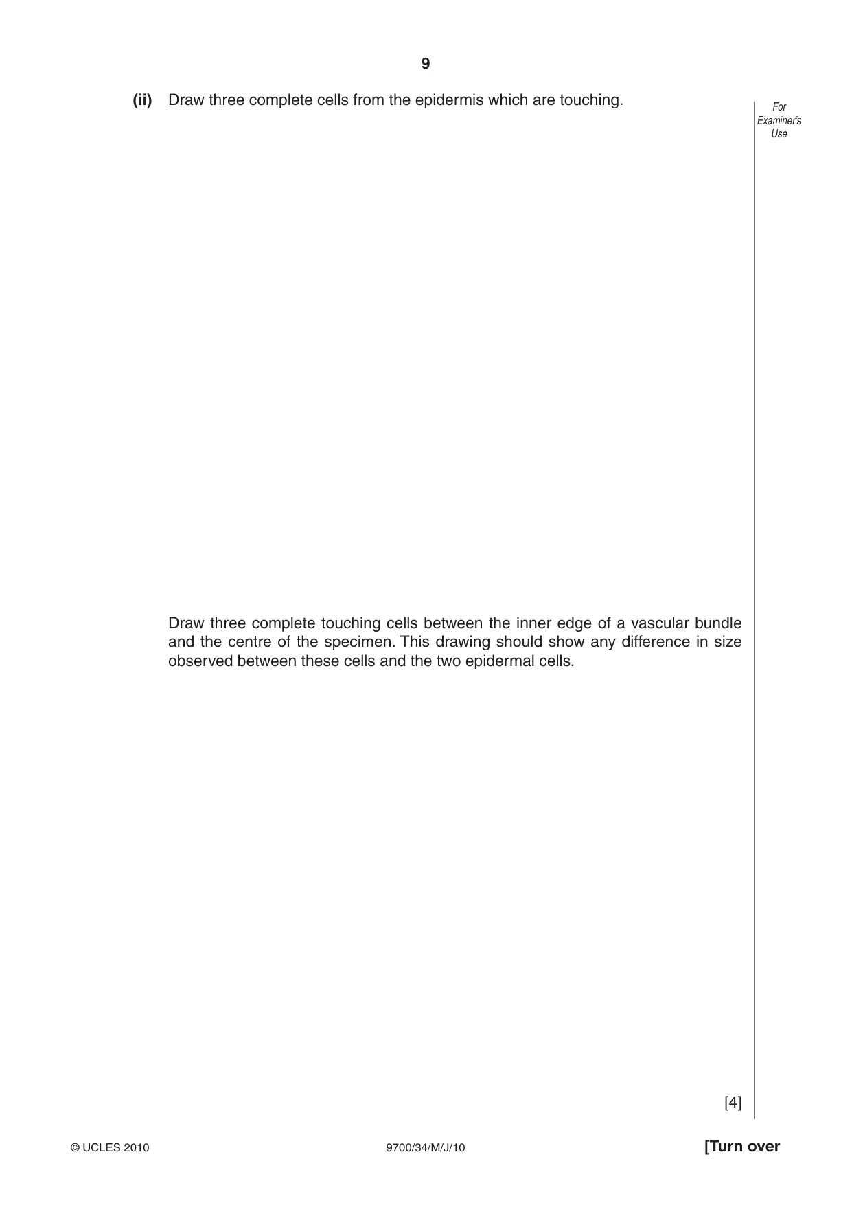 Cambridge A Level Biology 9700 2010 May/June Paper 3 · Variant 4 question paper, page 9 of 12