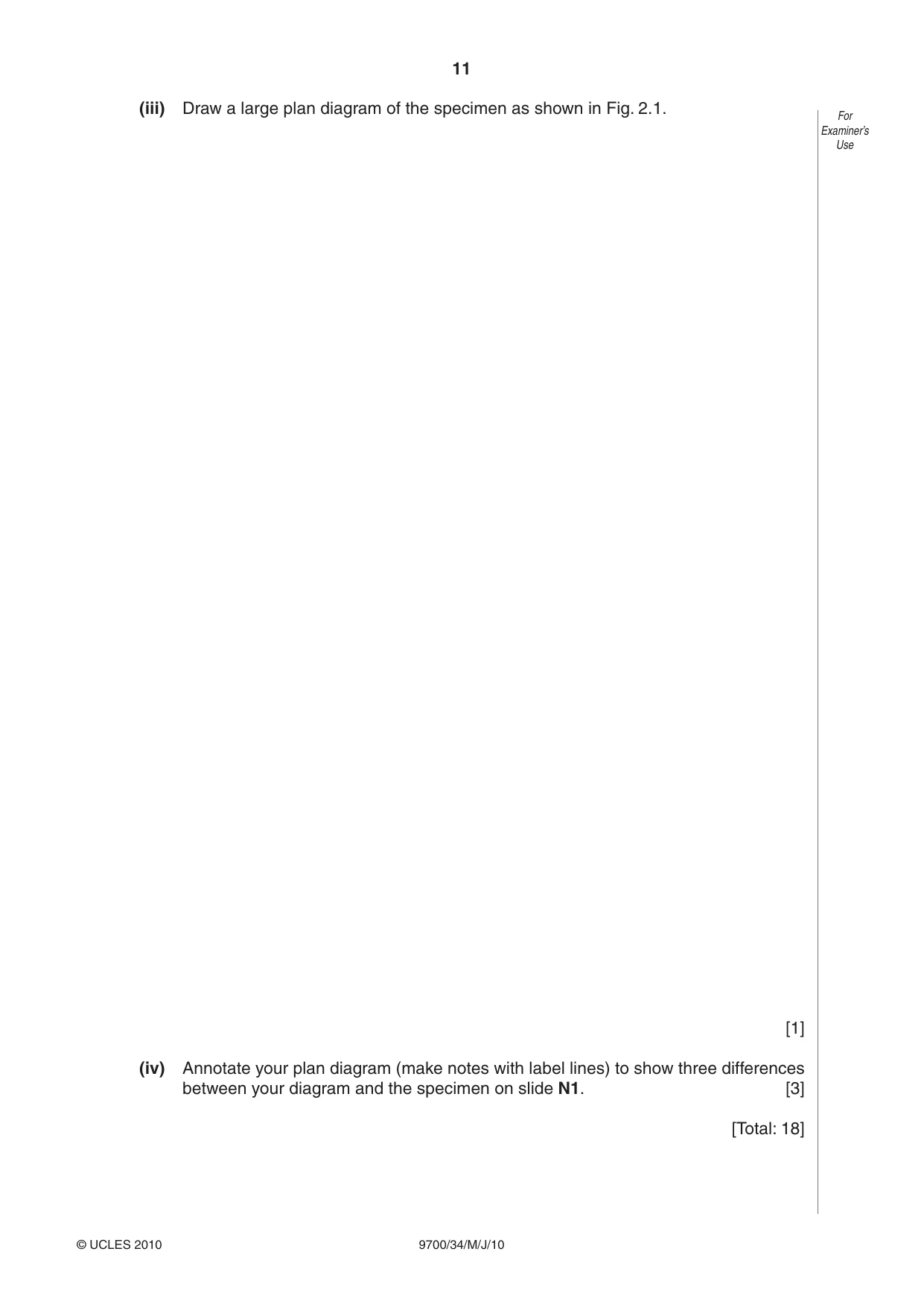 Cambridge A Level Biology 9700 2010 May/June Paper 3 · Variant 4 question paper, page 11 of 12