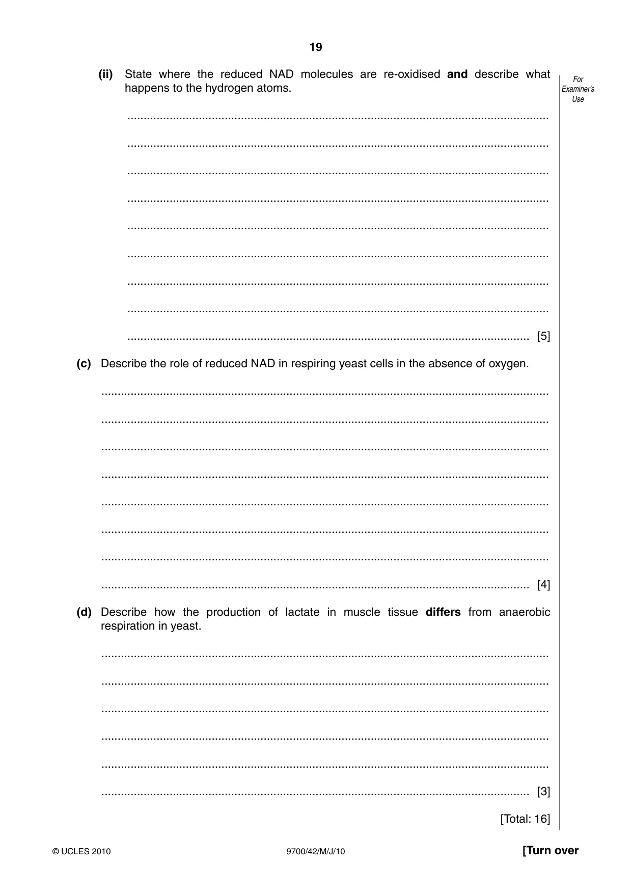 Cambridge A Level Biology 9700 2010 May/June Paper 4 · Variant 2 question paper, page 19 of 24