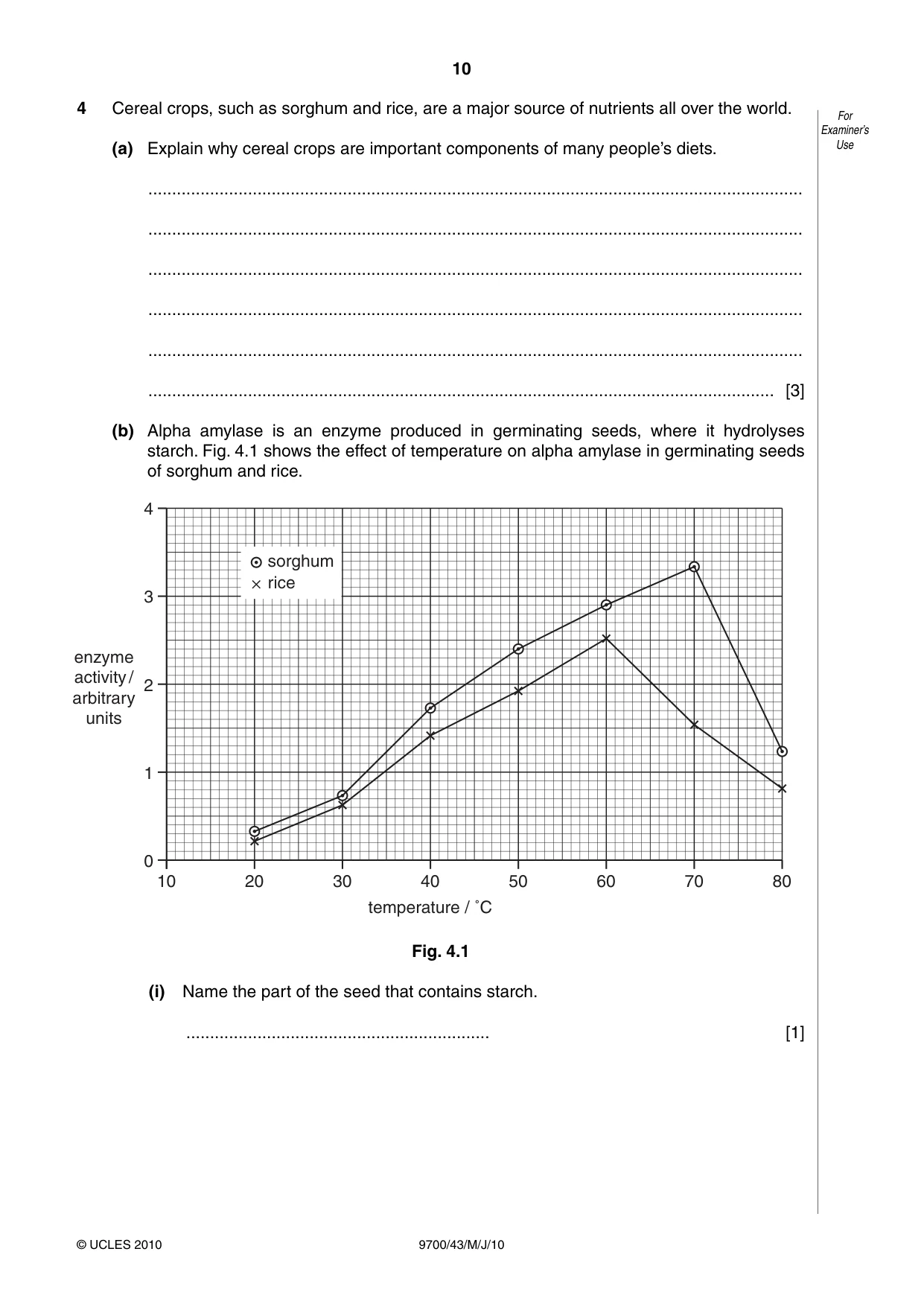 Cambridge A Level Biology 9700 2010 May/June Paper 4 · Variant 3 question paper, page 10 of 24