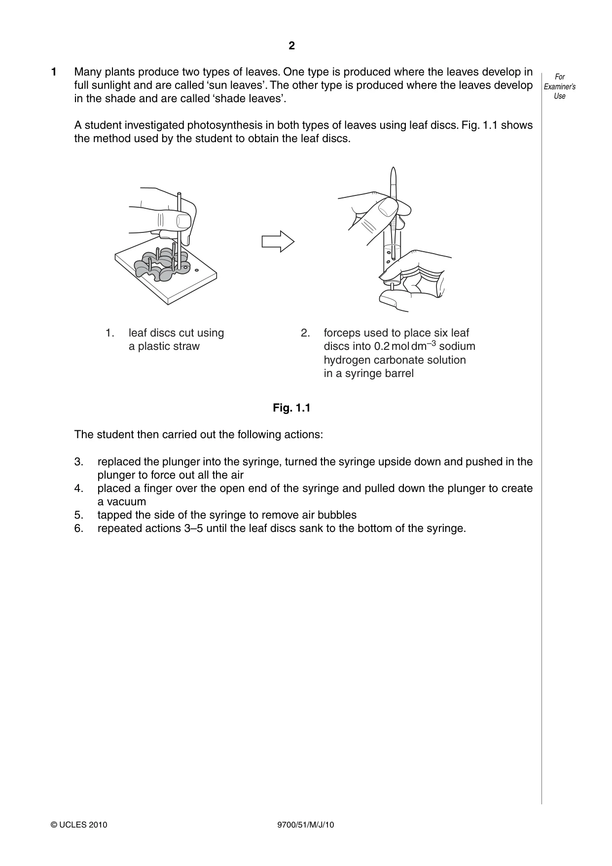 Cambridge A Level Biology 9700 2010 May/June Paper 5 · Variant 1 question paper, page 2 of 12