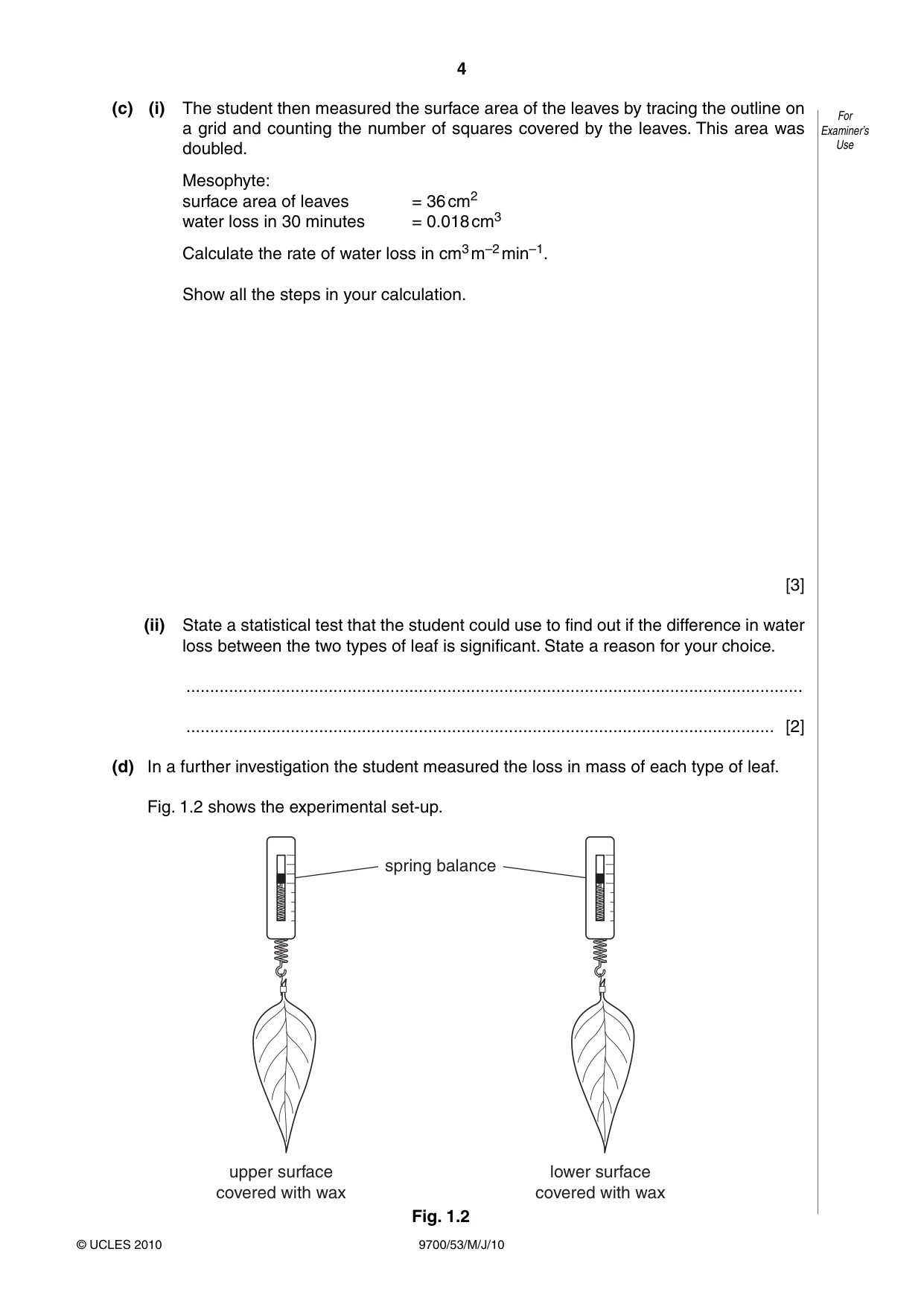 Cambridge A Level Biology 9700 2010 May/June Paper 5 · Variant 3 question paper, page 4 of 8