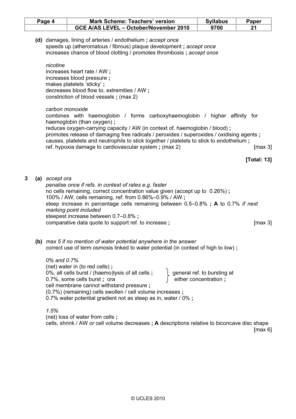 Mark scheme, page 4 of 6