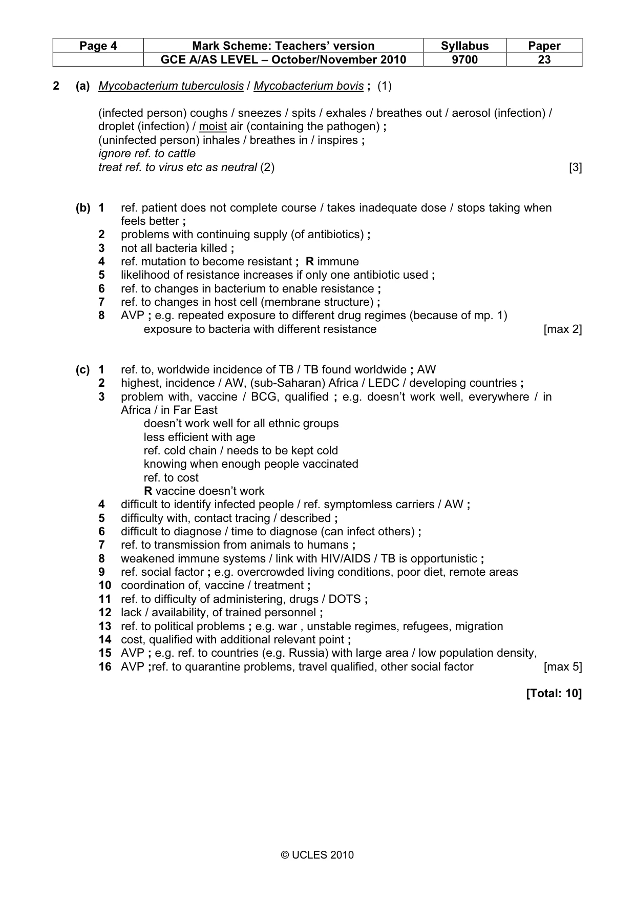 Mark scheme, page 4 of 8