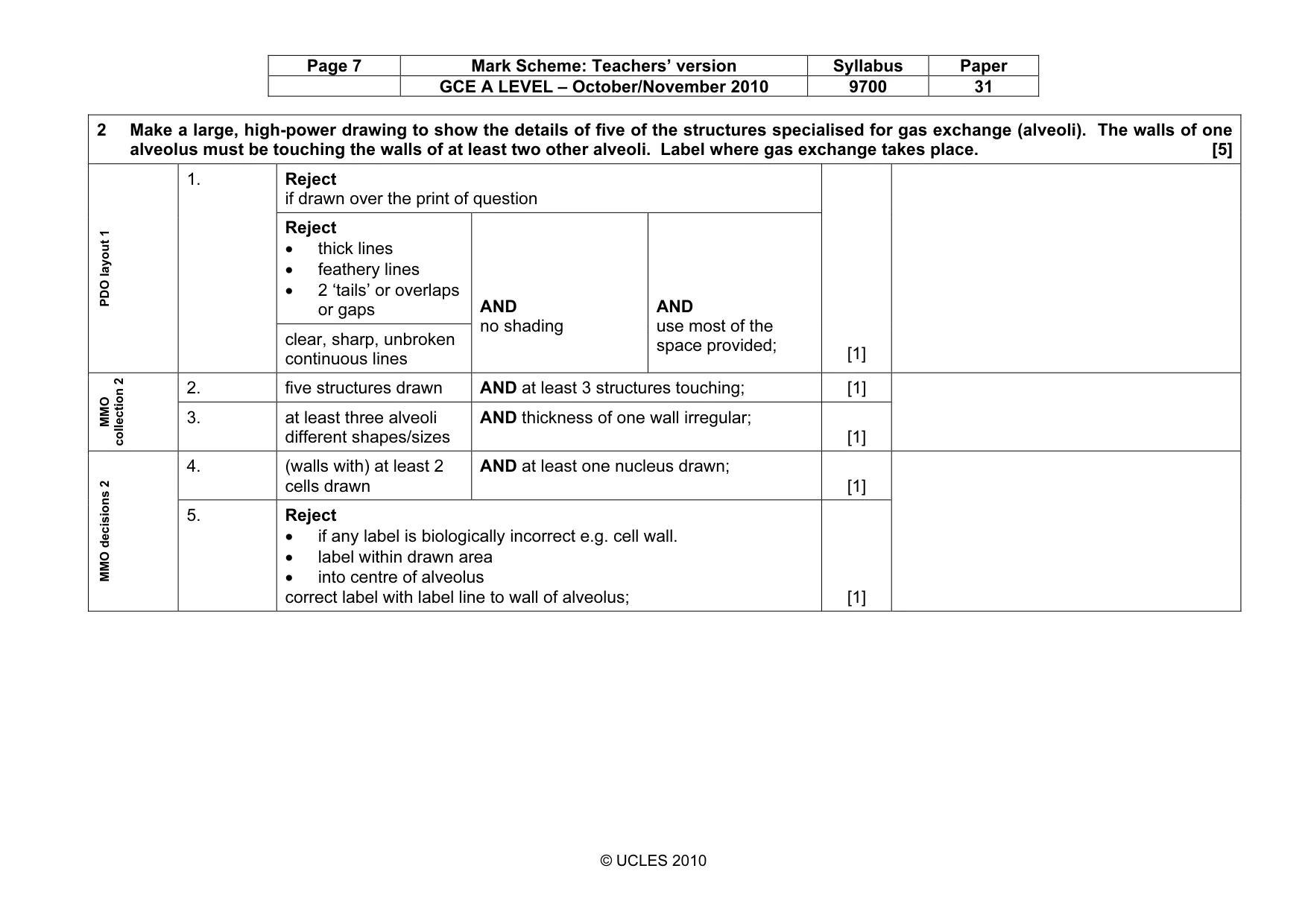Mark scheme, page 7 of 10