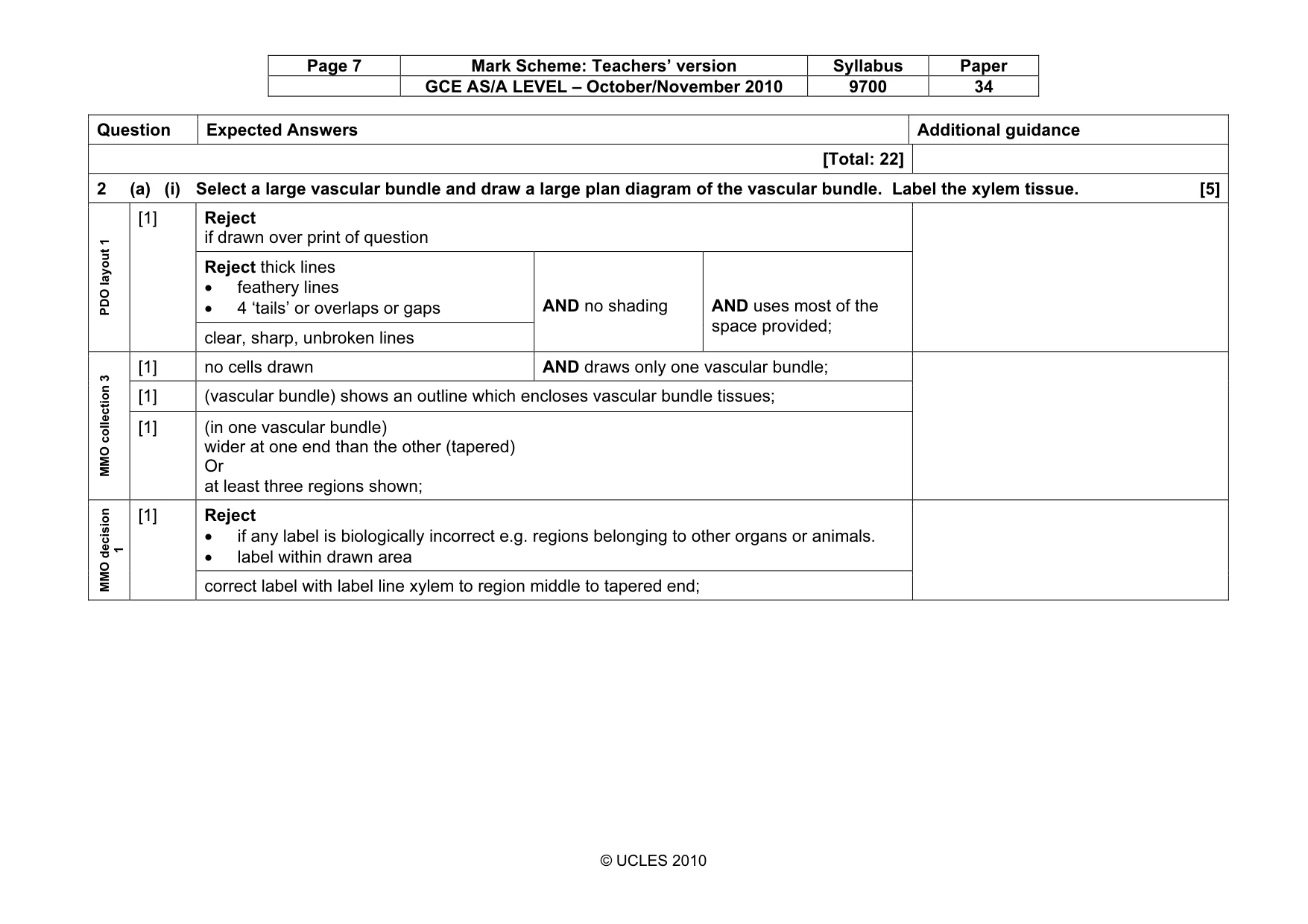 Mark scheme, page 7 of 10