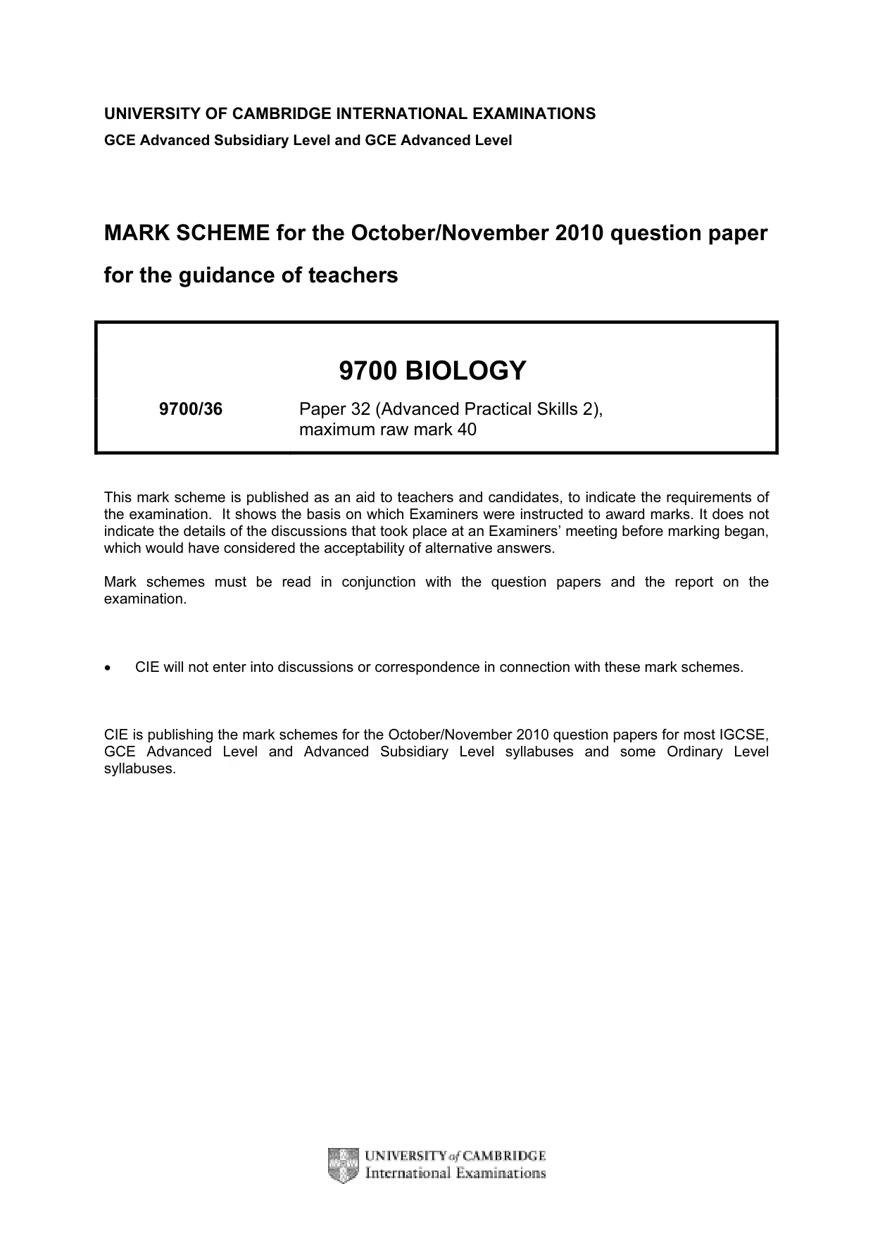 Mark scheme, page 1 of 10