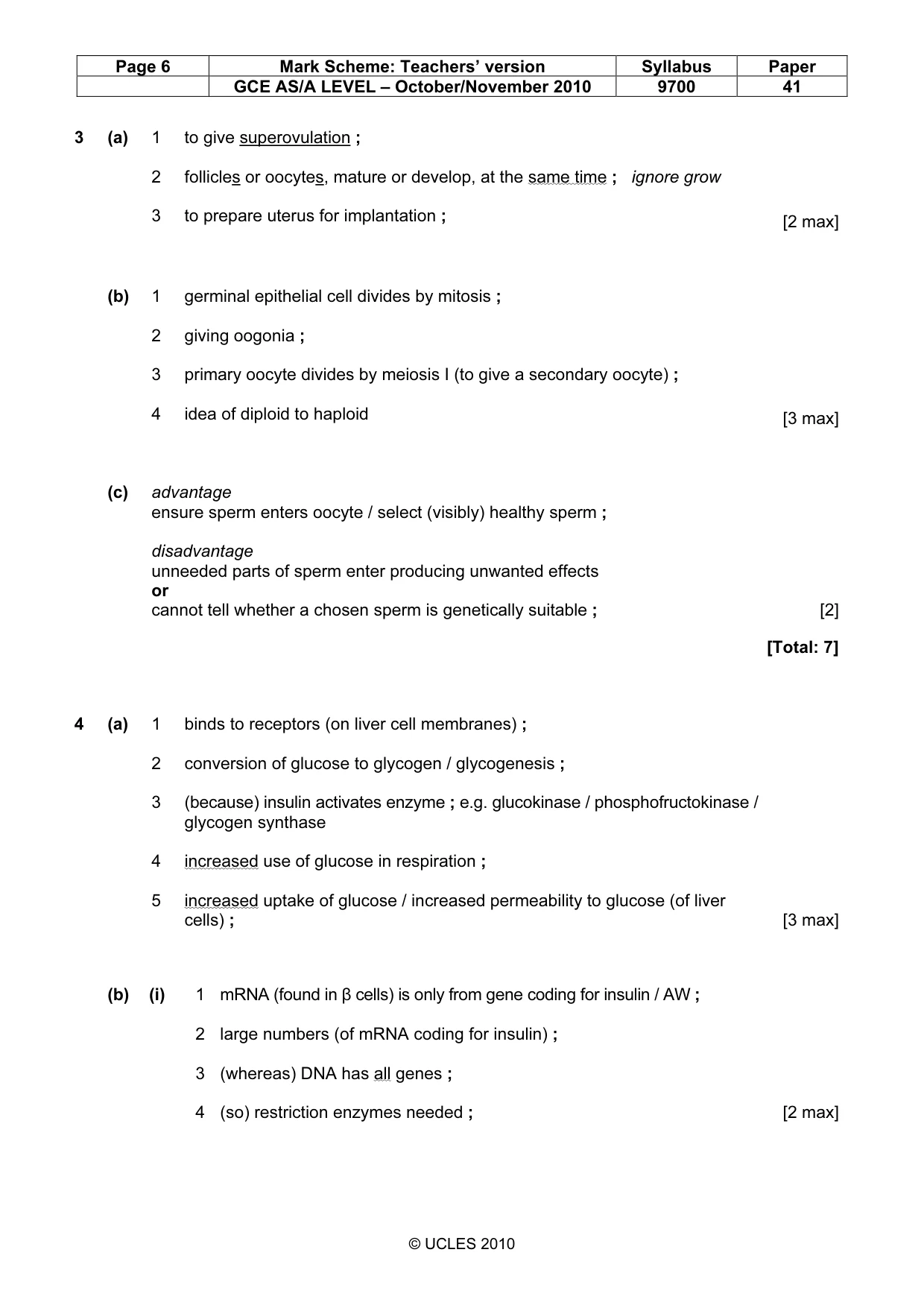 Mark scheme, page 6 of 13