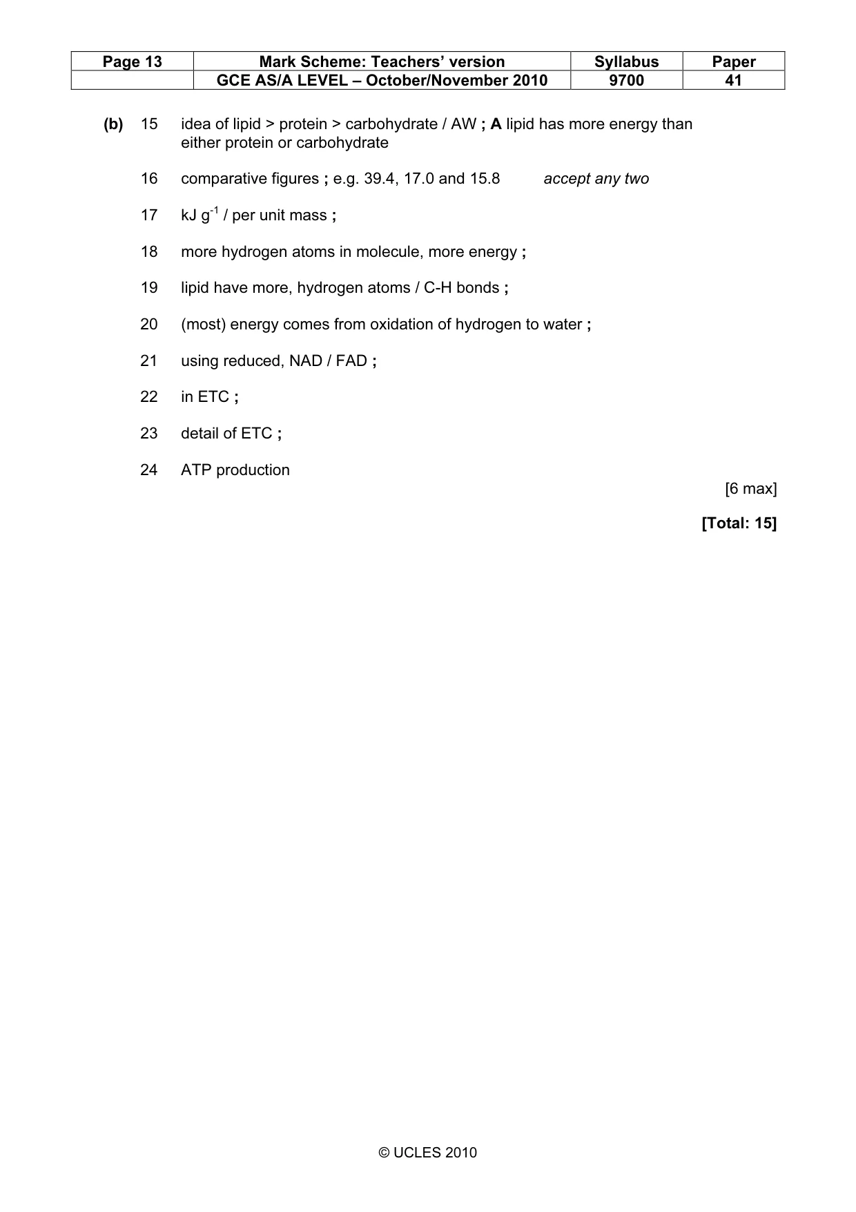 Mark scheme, page 13 of 13
