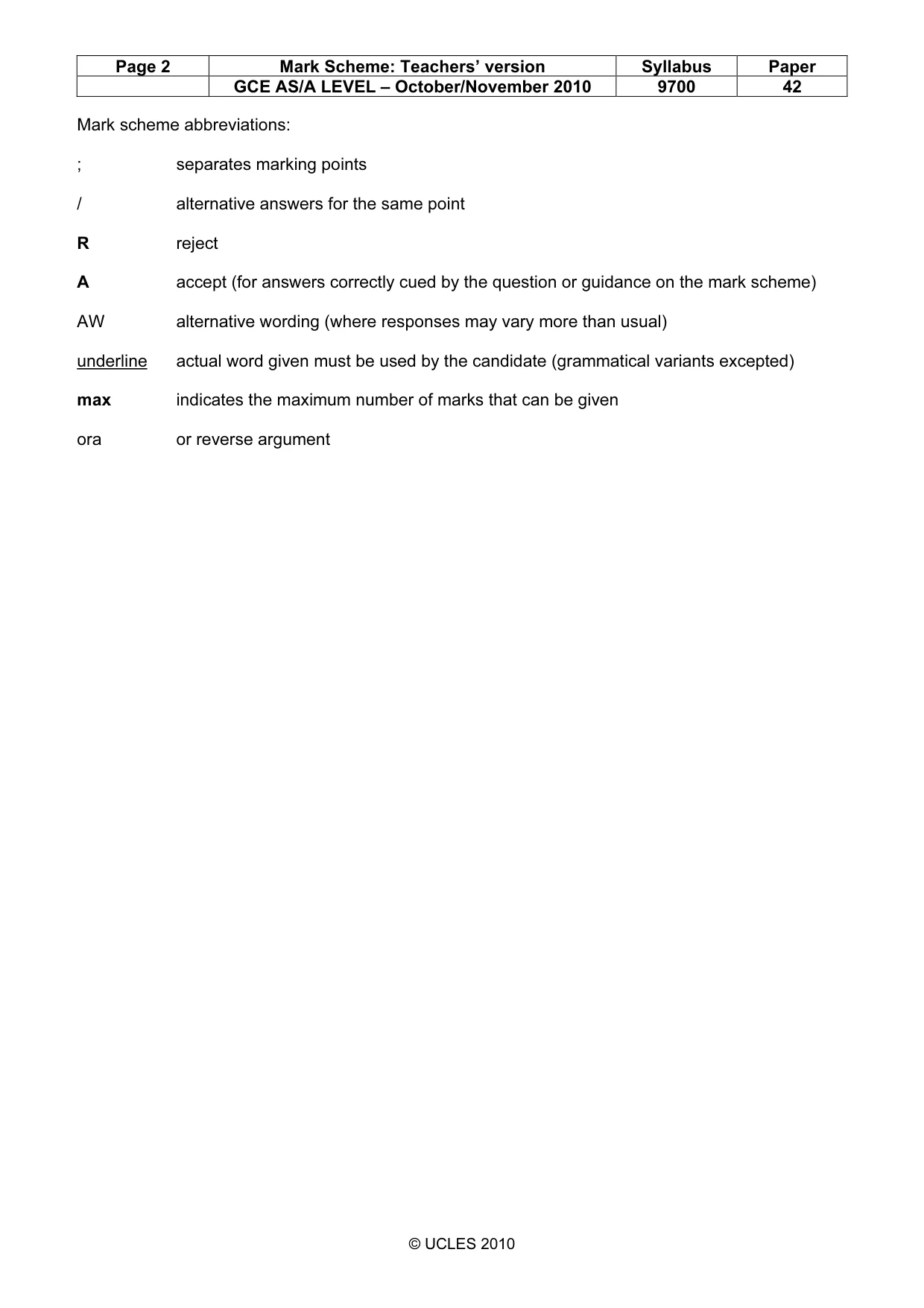 Mark scheme, page 2 of 13