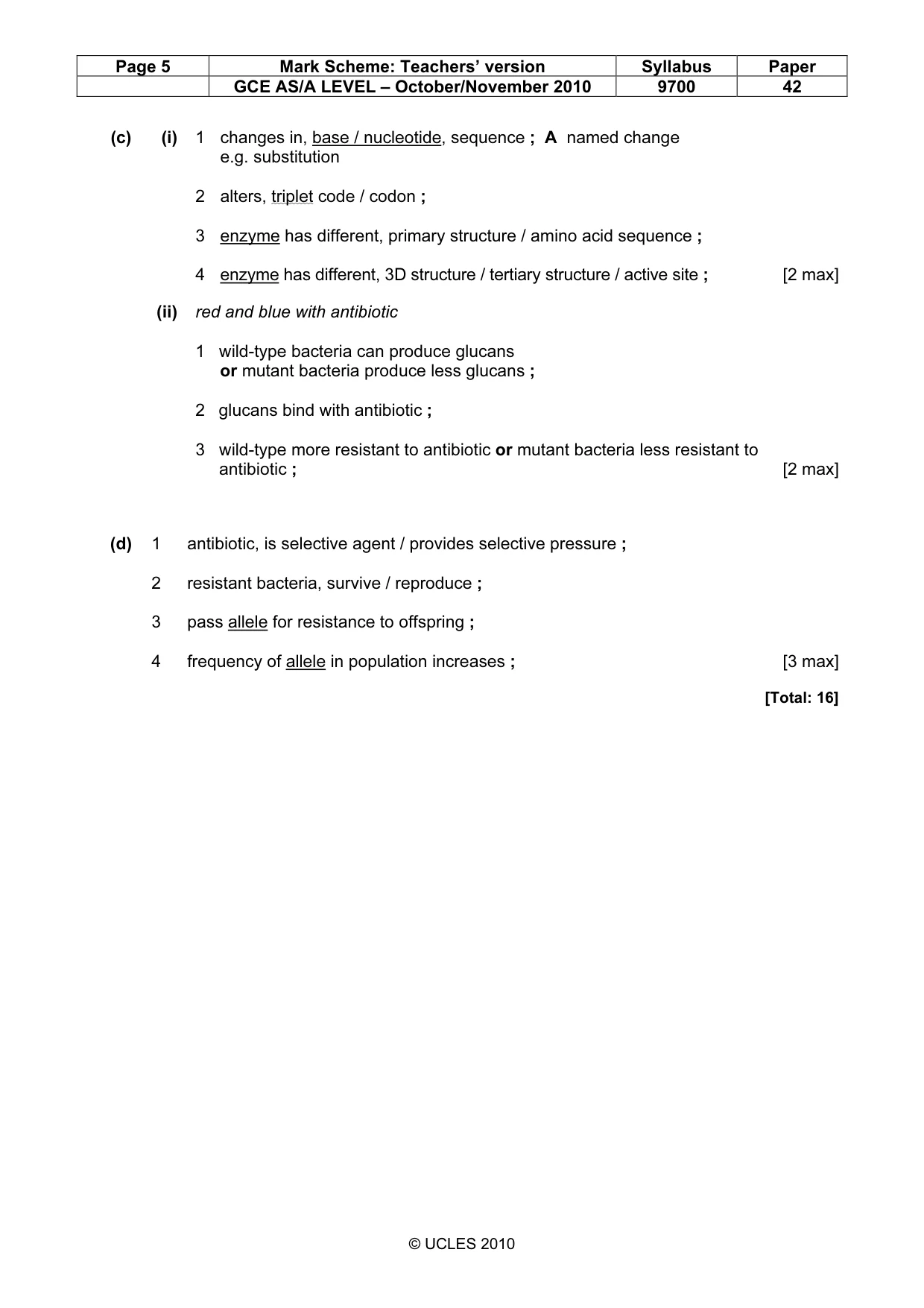Mark scheme, page 5 of 13