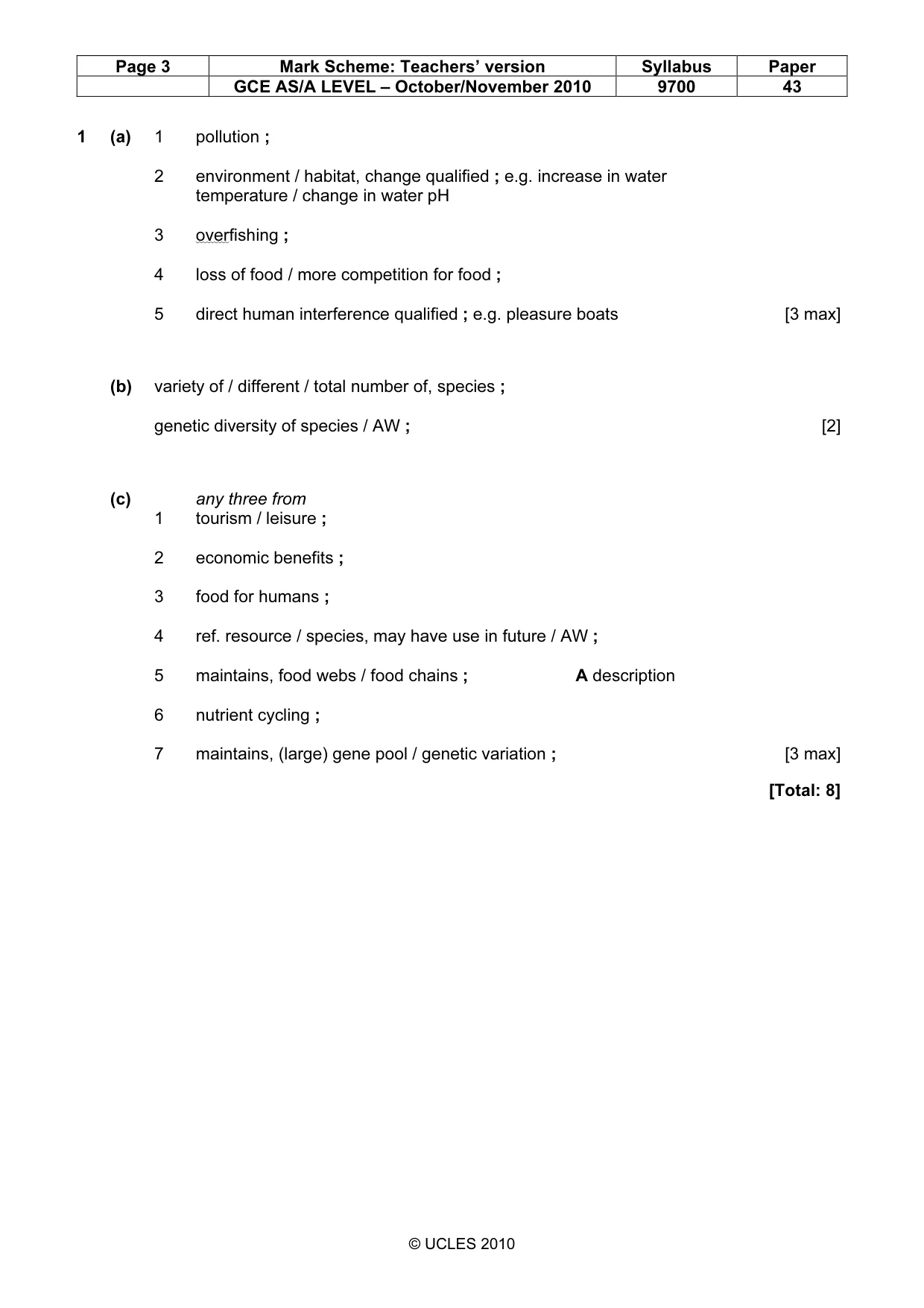 Mark scheme, page 3 of 13