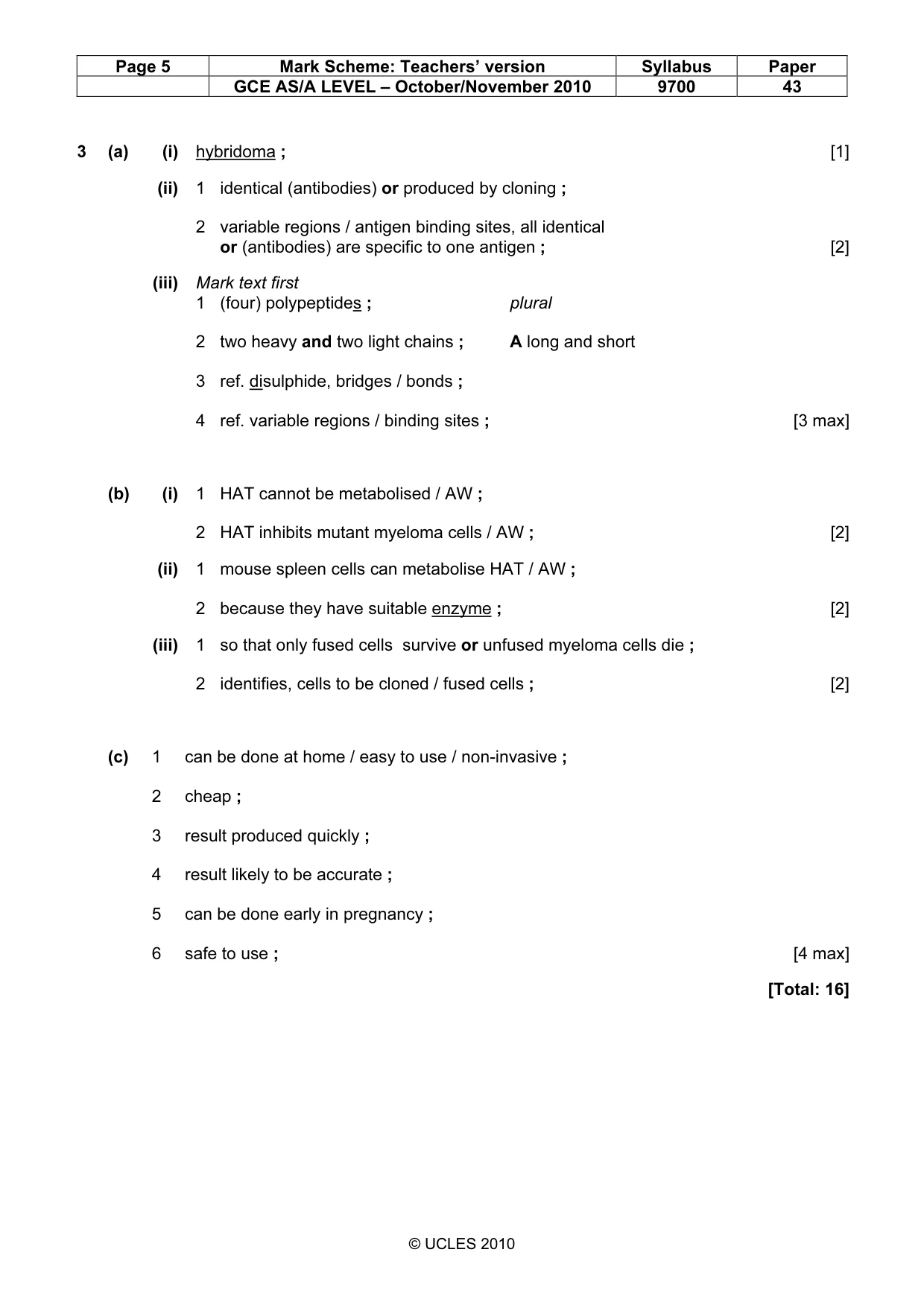 Mark scheme, page 5 of 13