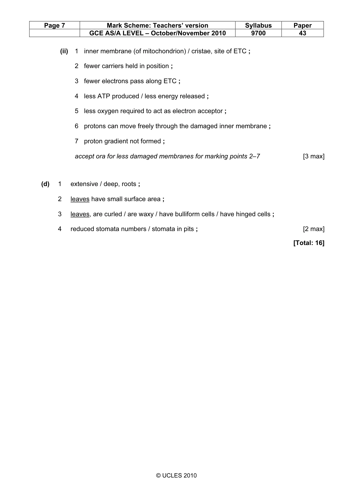 Mark scheme, page 7 of 13