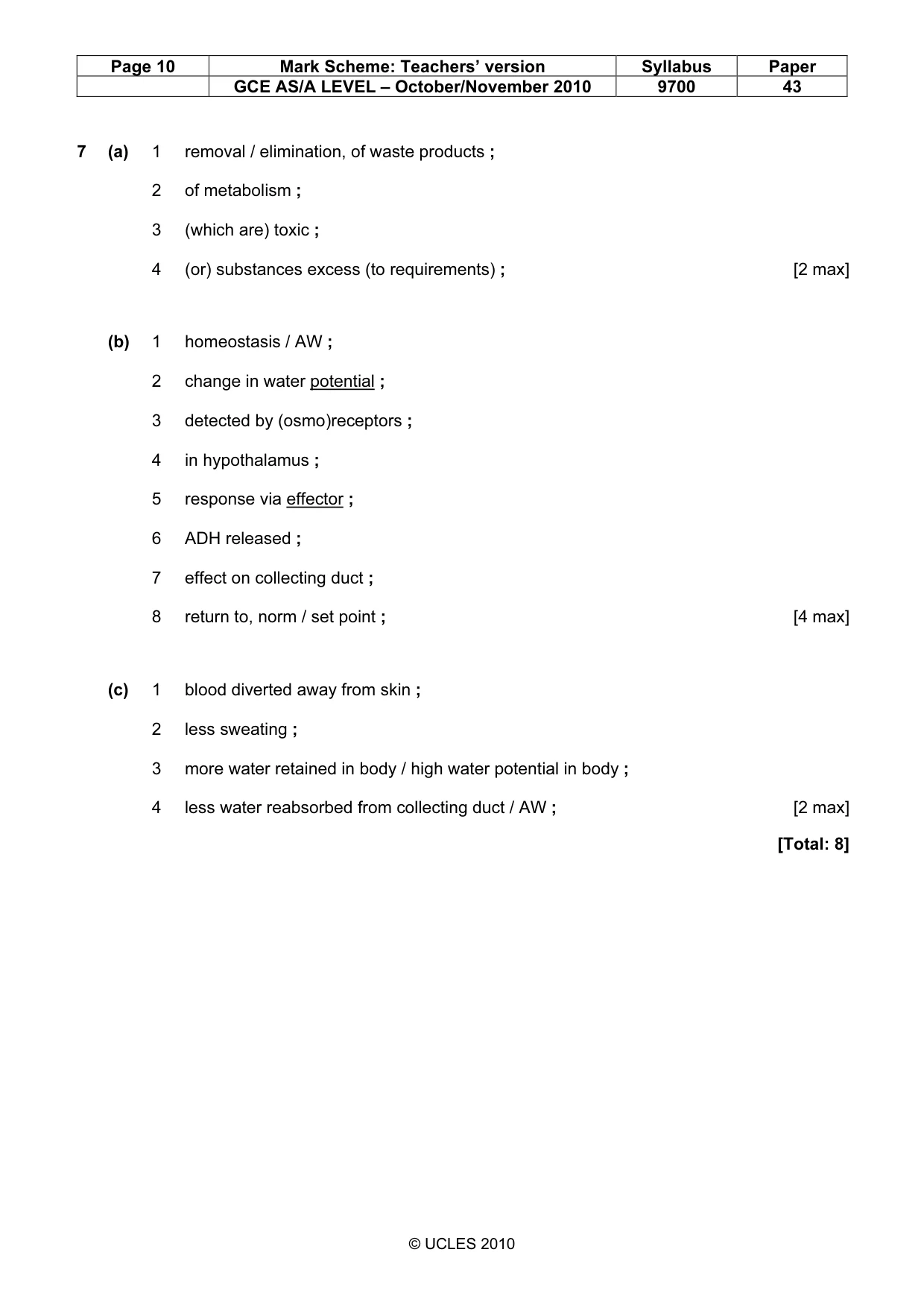 Mark scheme, page 10 of 13