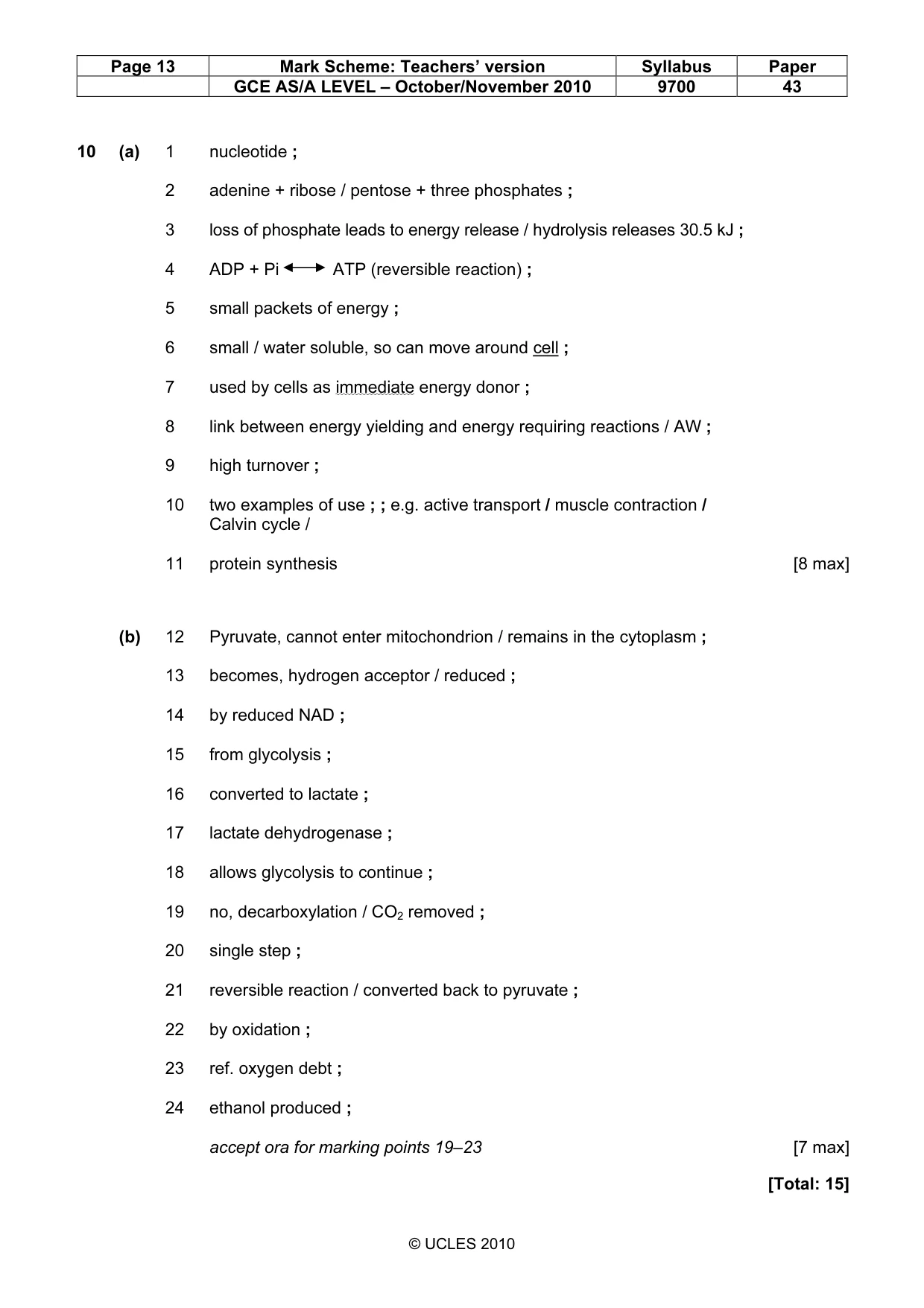 Mark scheme, page 13 of 13