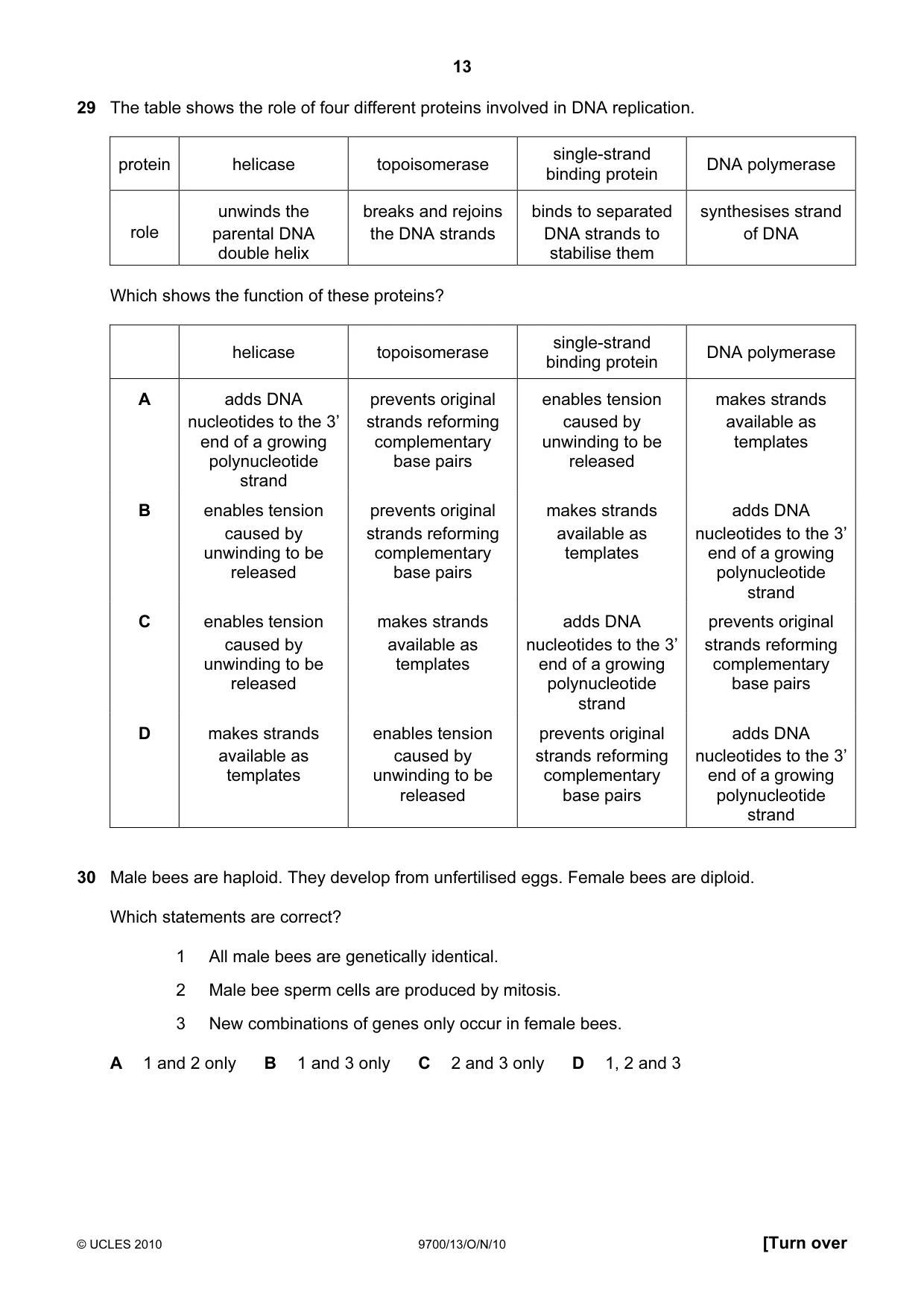 Cambridge A Level Biology 9700 2010 Oct/Nov Paper 1 · Variant 3 question paper, page 13 of 20
