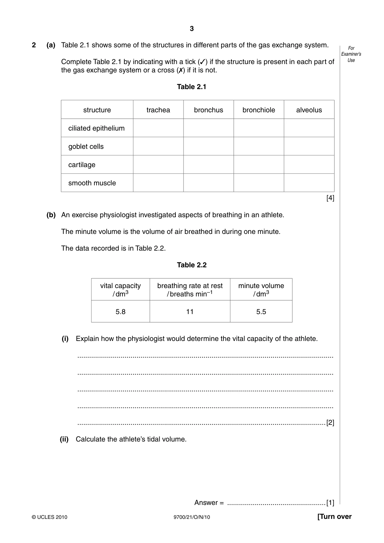 Cambridge A Level Biology 9700 2010 Oct/Nov Paper 2 · Variant 1 question paper, page 3 of 16