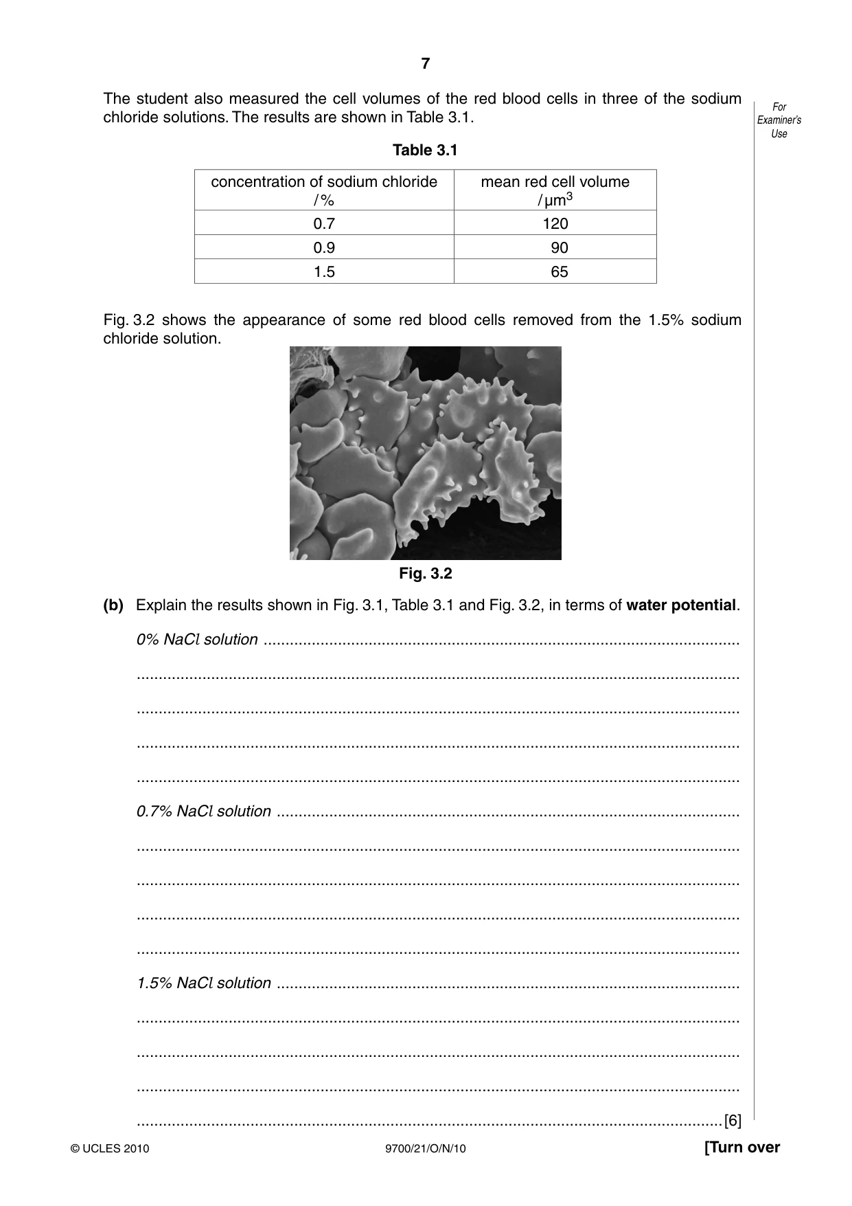 Cambridge A Level Biology 9700 2010 Oct/Nov Paper 2 · Variant 1 question paper, page 7 of 16