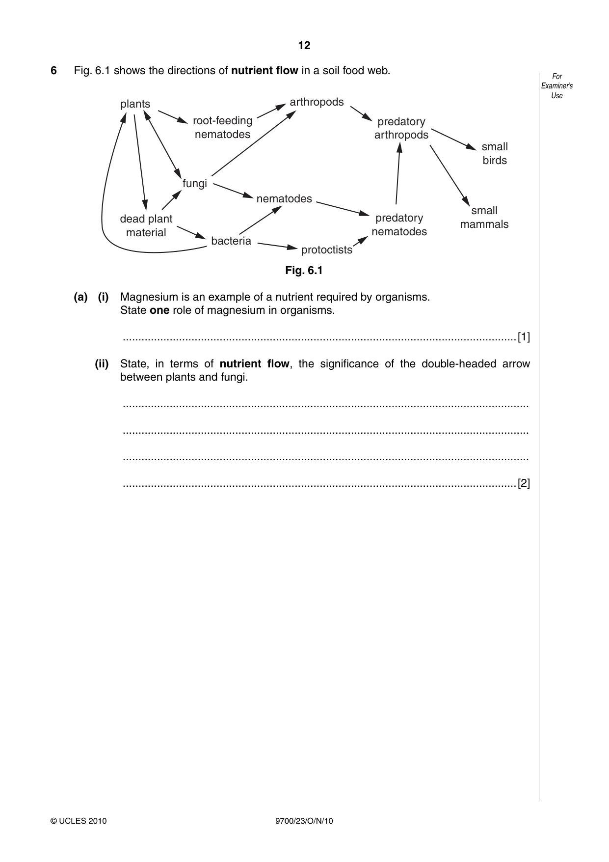 Cambridge A Level Biology 9700 2010 Oct/Nov Paper 2 · Variant 3 question paper, page 12 of 16