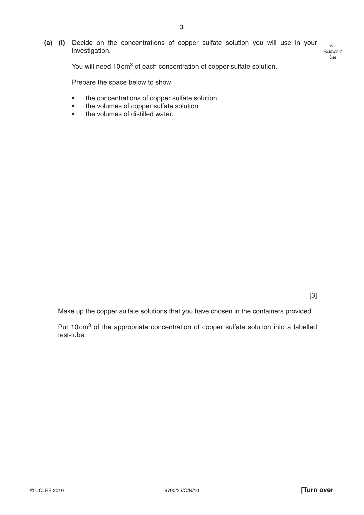Cambridge A Level Biology 9700 2010 Oct/Nov Paper 3 · Variant 3 question paper, page 3 of 12