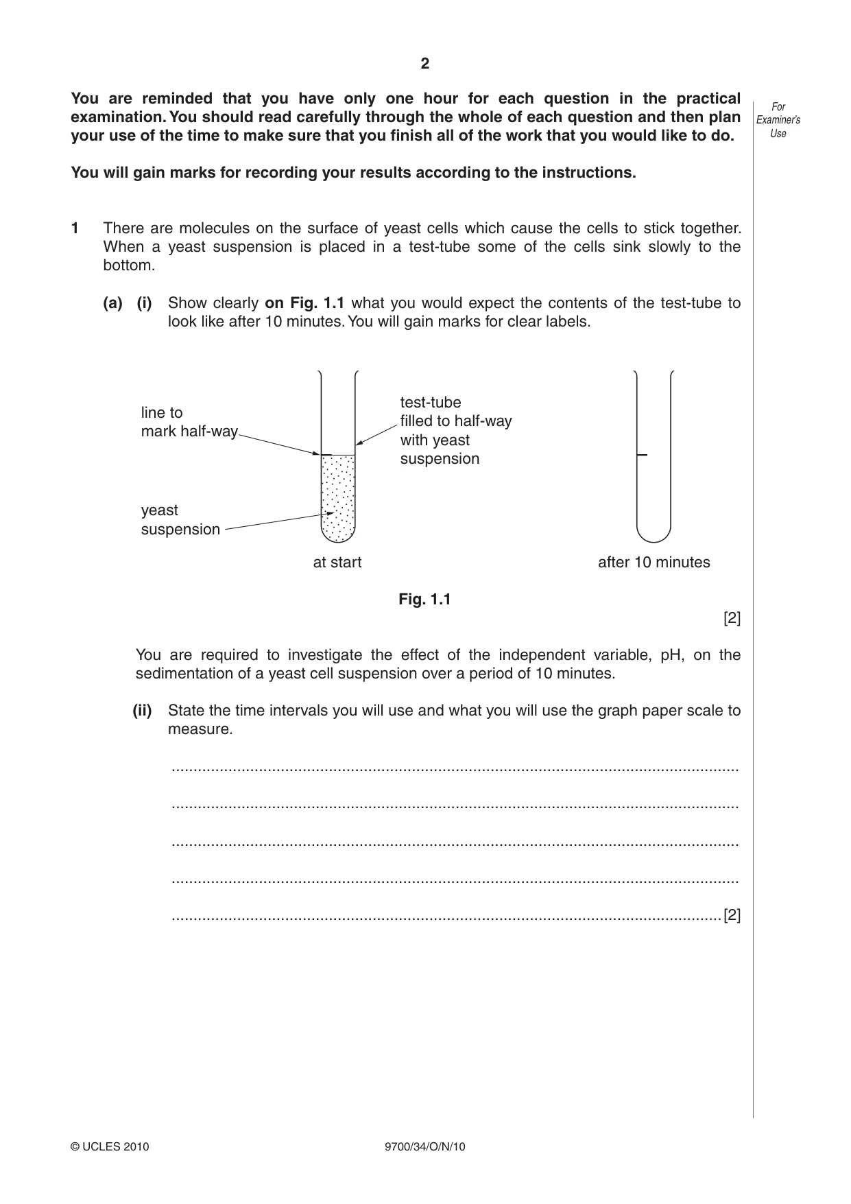 Cambridge A Level Biology 9700 2010 Oct/Nov Paper 3 · Variant 4 question paper, page 2 of 12