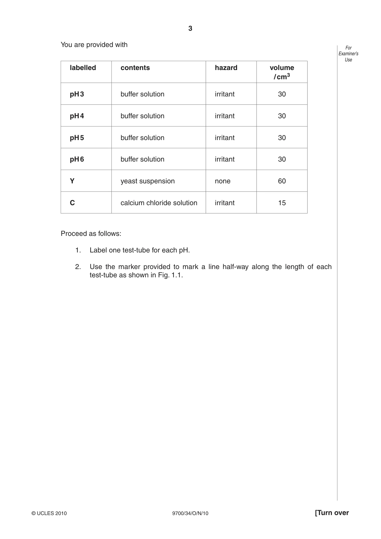 Cambridge A Level Biology 9700 2010 Oct/Nov Paper 3 · Variant 4 question paper, page 3 of 12