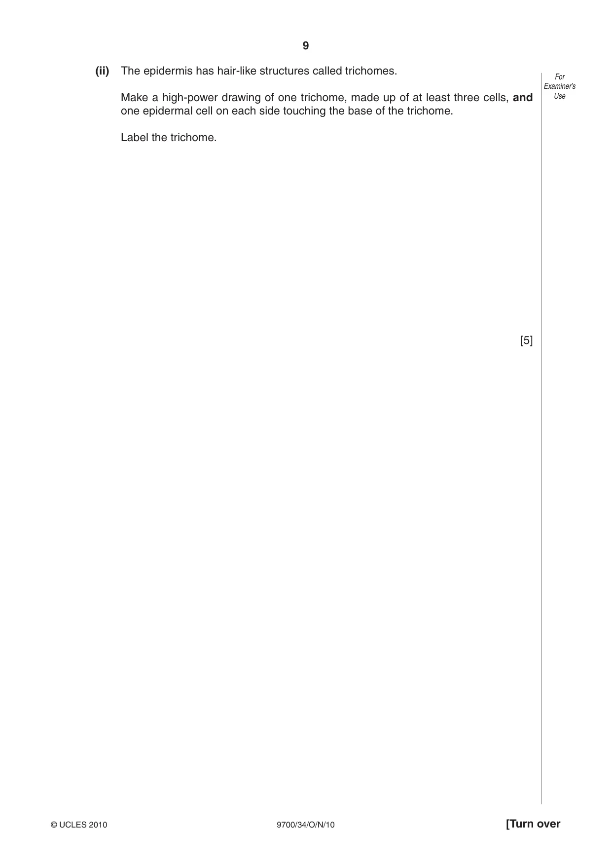 Cambridge A Level Biology 9700 2010 Oct/Nov Paper 3 · Variant 4 question paper, page 9 of 12