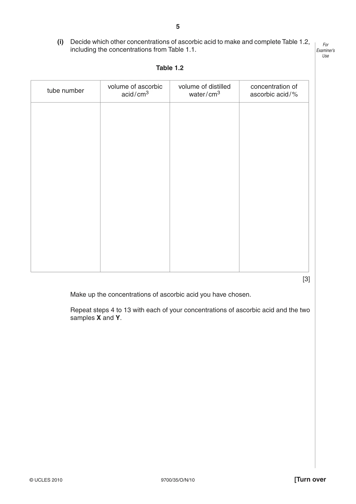 Cambridge A Level Biology 9700 2010 Oct/Nov Paper 3 · Variant 5 question paper, page 5 of 12