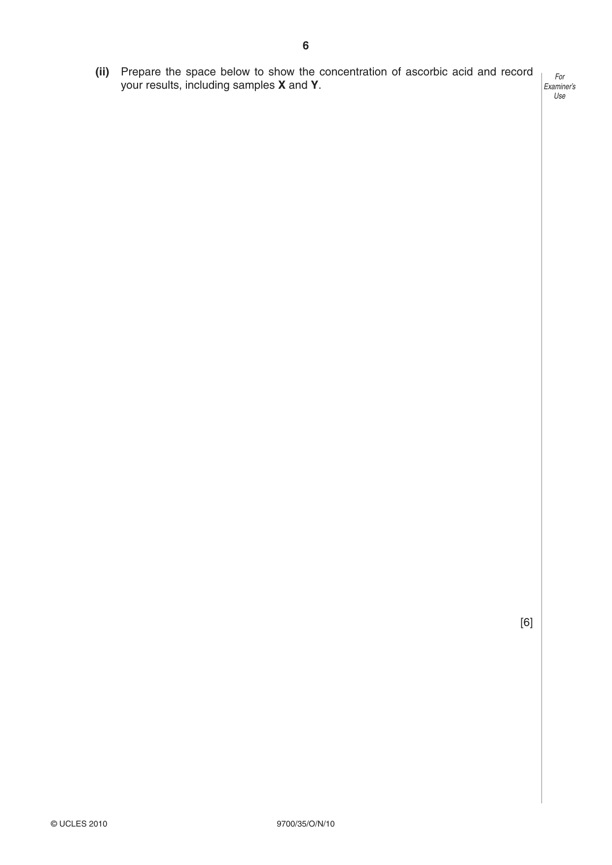 Cambridge A Level Biology 9700 2010 Oct/Nov Paper 3 · Variant 5 question paper, page 6 of 12
