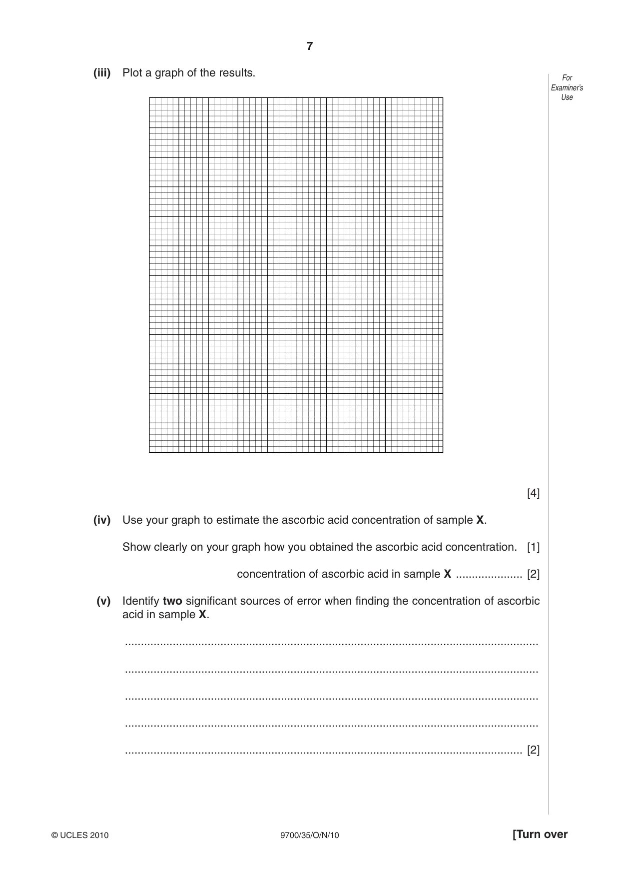 Cambridge A Level Biology 9700 2010 Oct/Nov Paper 3 · Variant 5 question paper, page 7 of 12