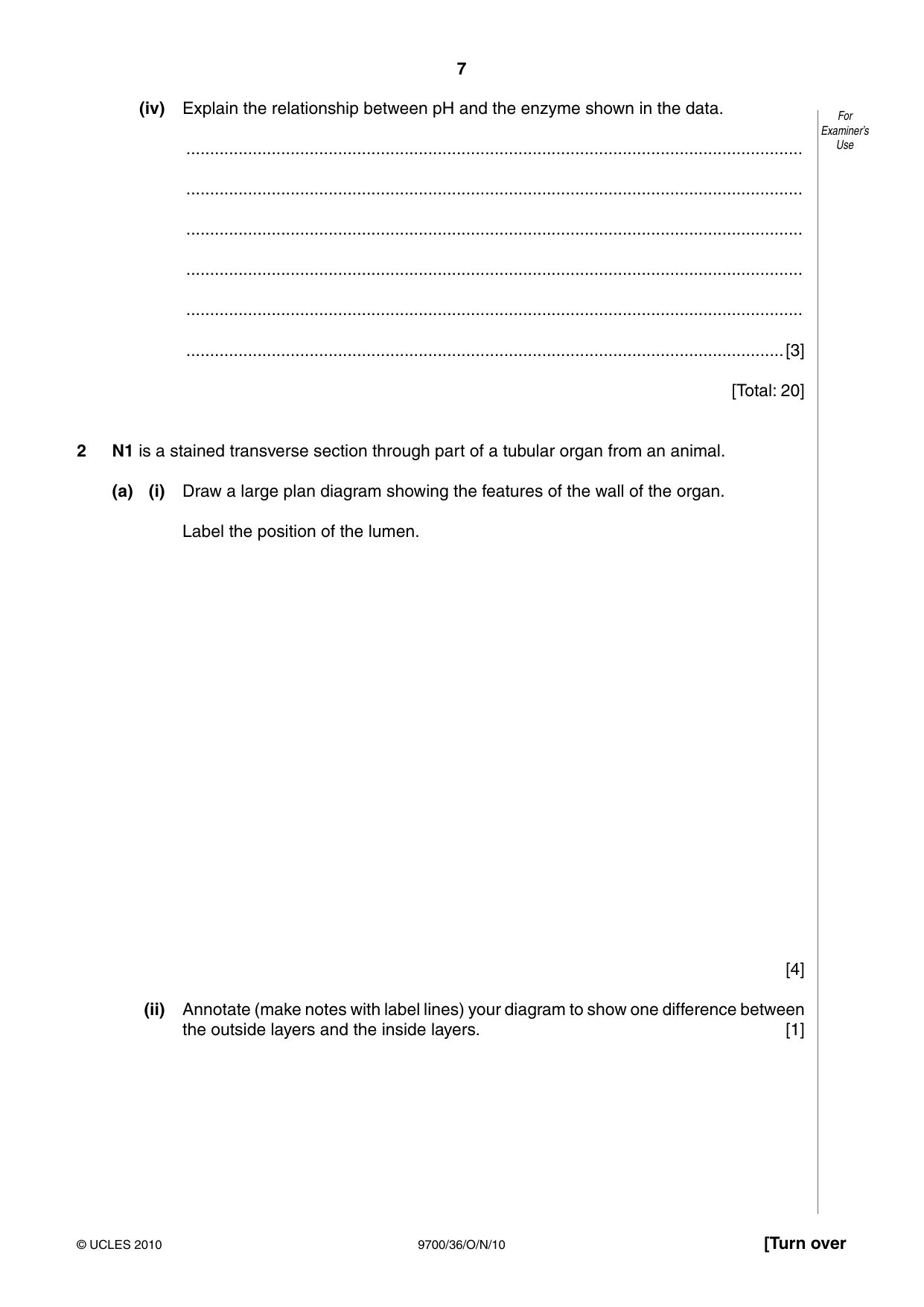 Cambridge A Level Biology 9700 2010 Oct/Nov Paper 3 · Variant 6 question paper, page 7 of 12
