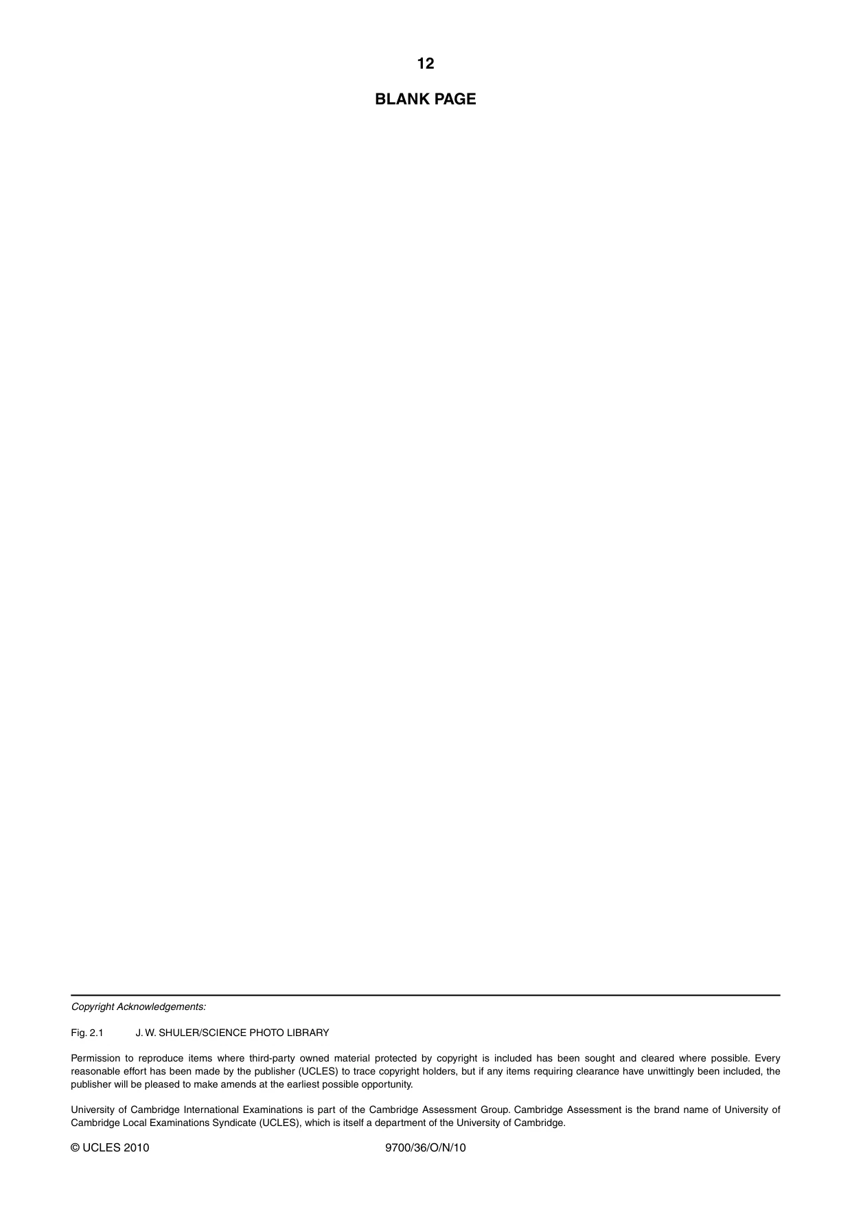 Cambridge A Level Biology 9700 2010 Oct/Nov Paper 3 · Variant 6 question paper, page 12 of 12