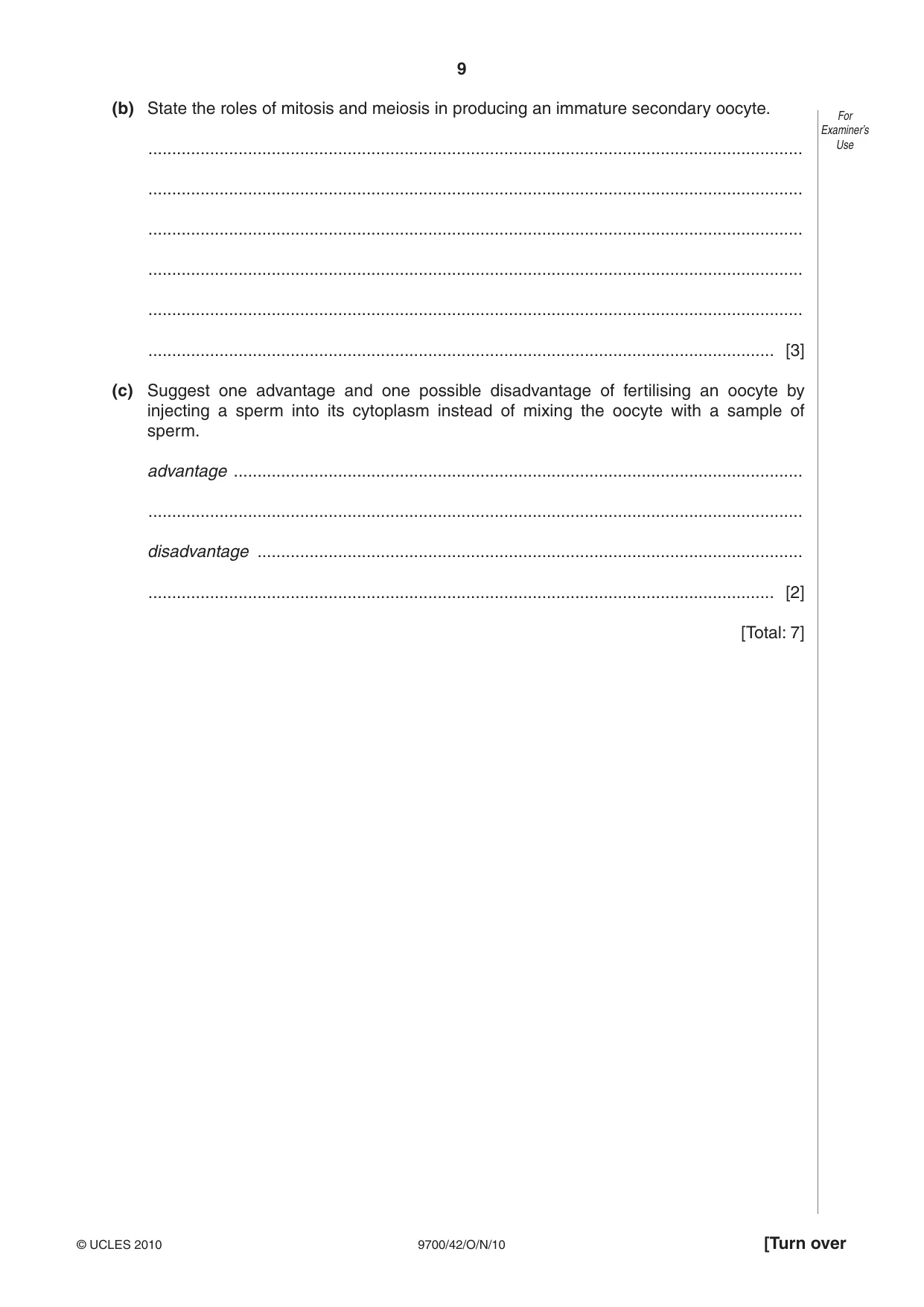 Cambridge A Level Biology 9700 2010 Oct/Nov Paper 4 · Variant 2 question paper, page 9 of 24