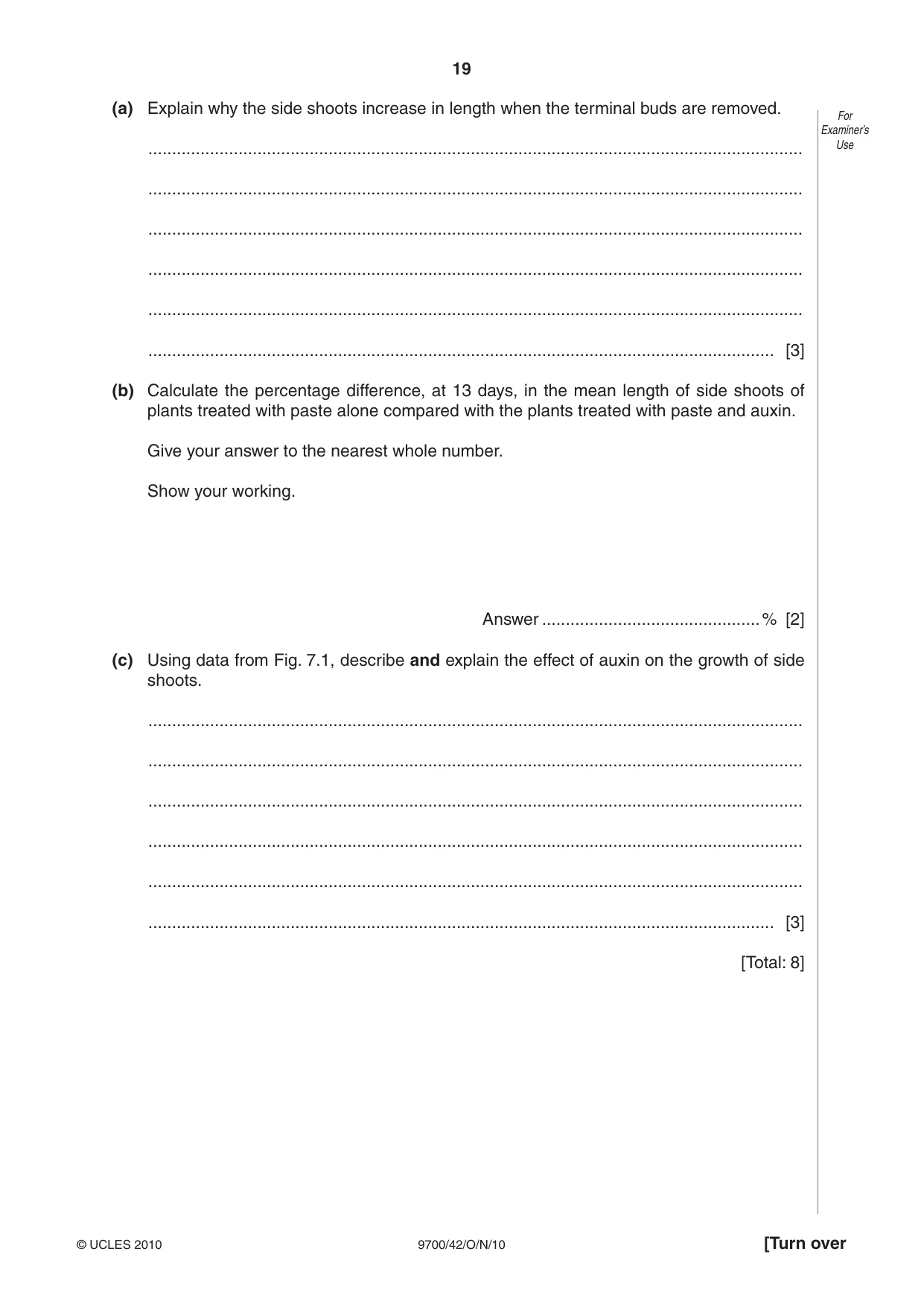 Cambridge A Level Biology 9700 2010 Oct/Nov Paper 4 · Variant 2 question paper, page 19 of 24