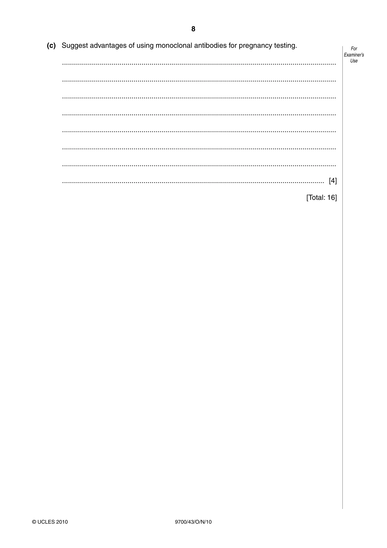 Cambridge A Level Biology 9700 2010 Oct/Nov Paper 4 · Variant 3 question paper, page 8 of 24