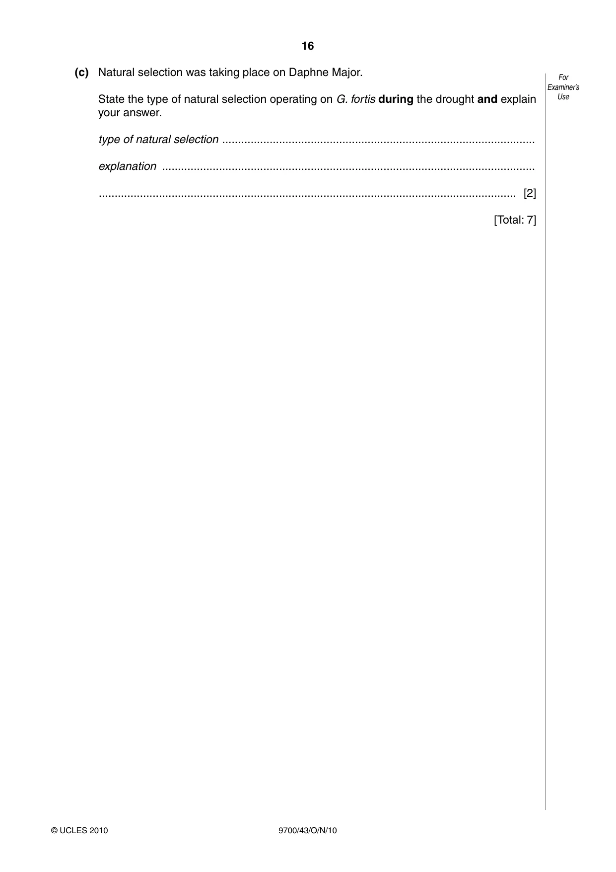 Cambridge A Level Biology 9700 2010 Oct/Nov Paper 4 · Variant 3 question paper, page 16 of 24