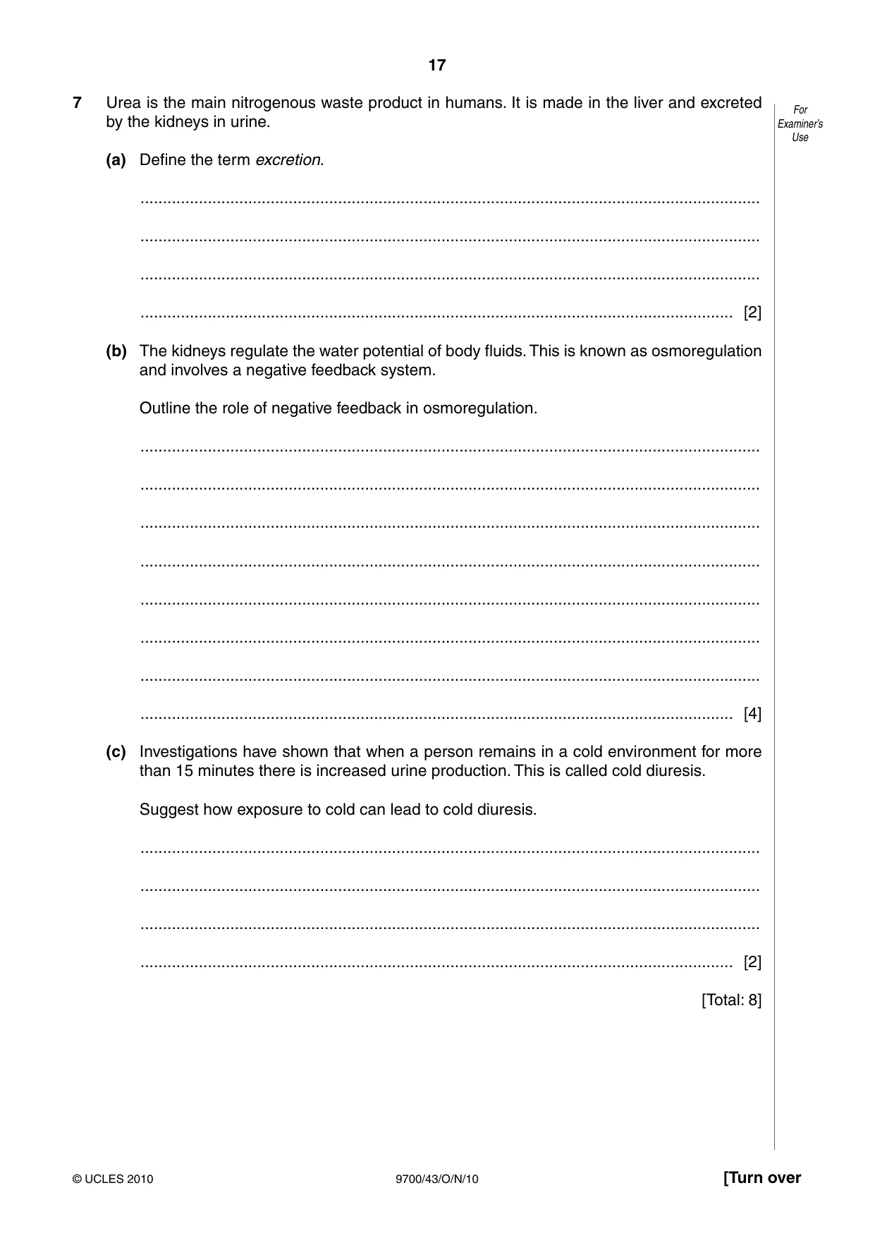 Cambridge A Level Biology 9700 2010 Oct/Nov Paper 4 · Variant 3 question paper, page 17 of 24