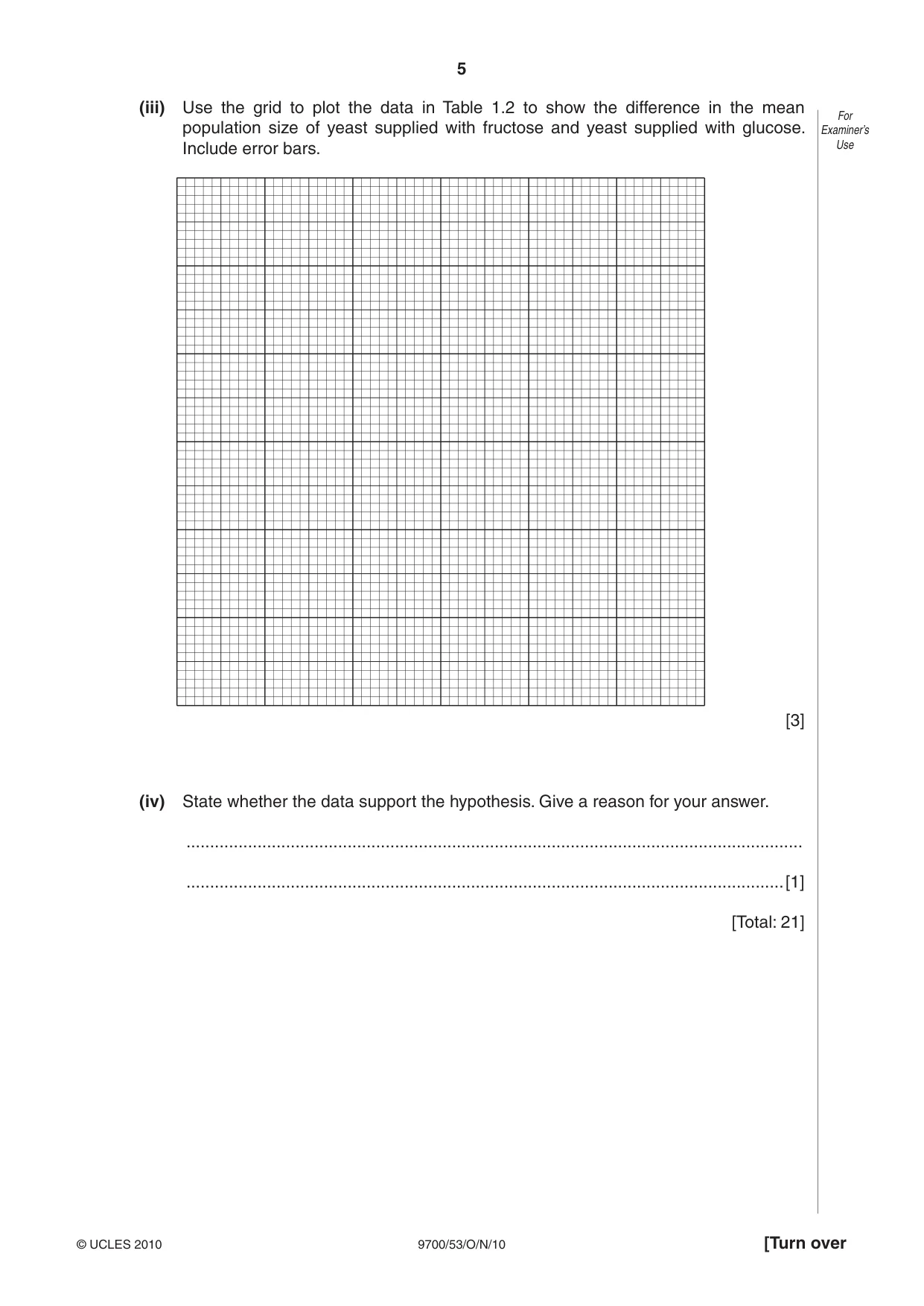 Cambridge A Level Biology 9700 2010 Oct/Nov Paper 5 · Variant 3 question paper, page 5 of 8