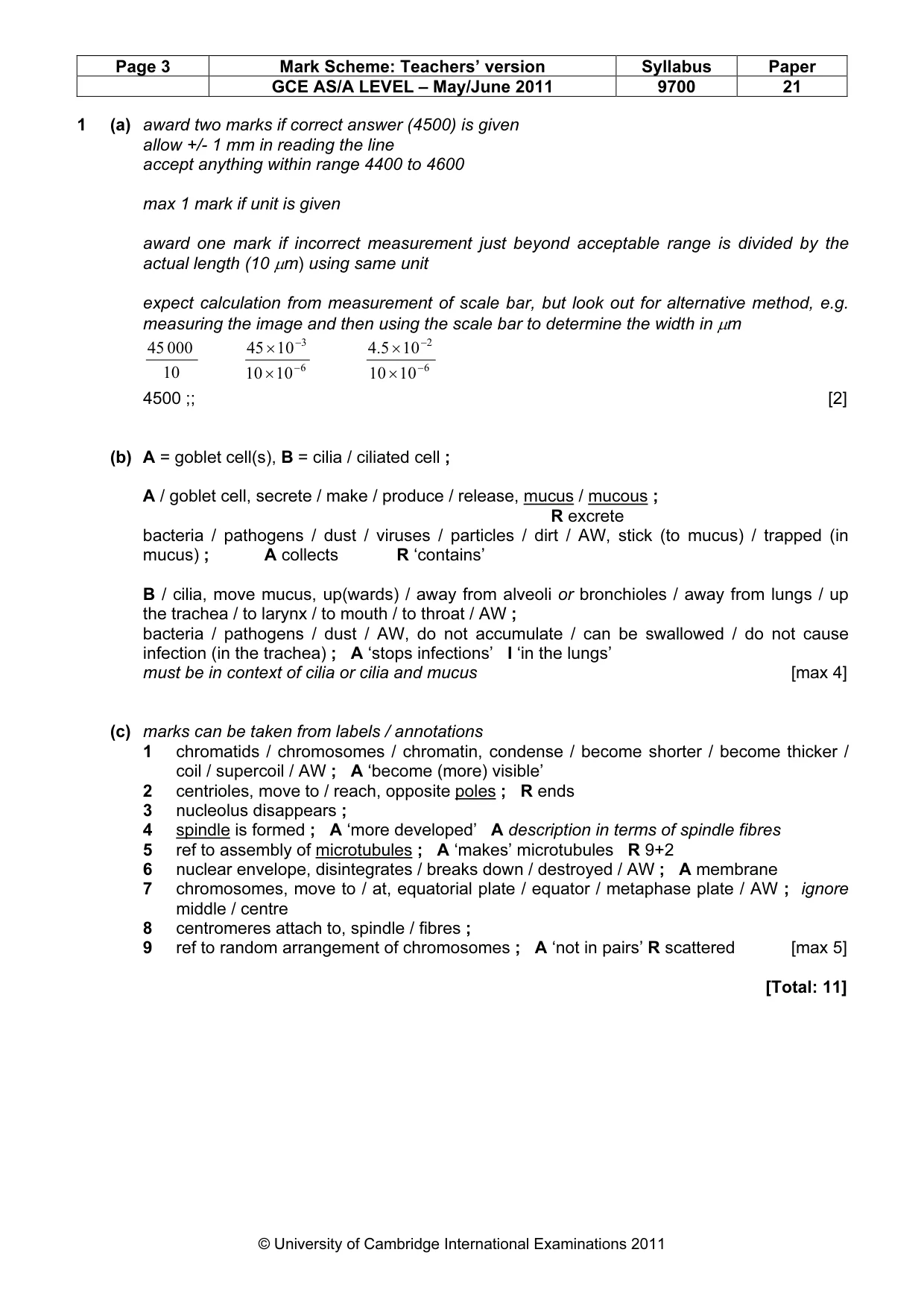 Mark scheme, page 3 of 8