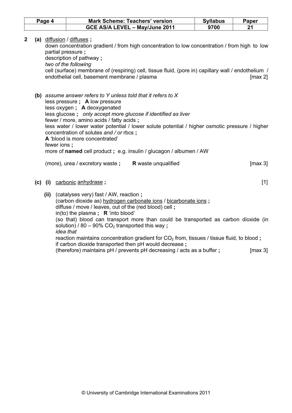 Mark scheme, page 4 of 8