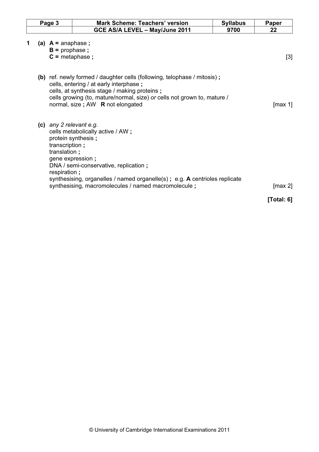 Mark scheme, page 3 of 8