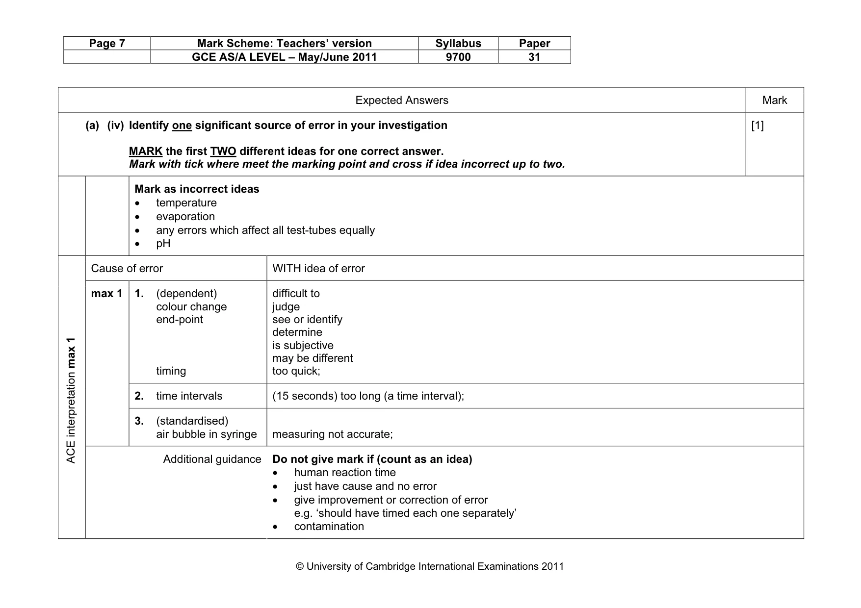 Mark scheme, page 7 of 20