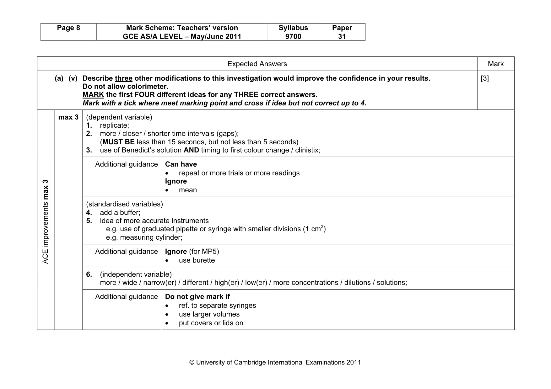 Mark scheme, page 8 of 20