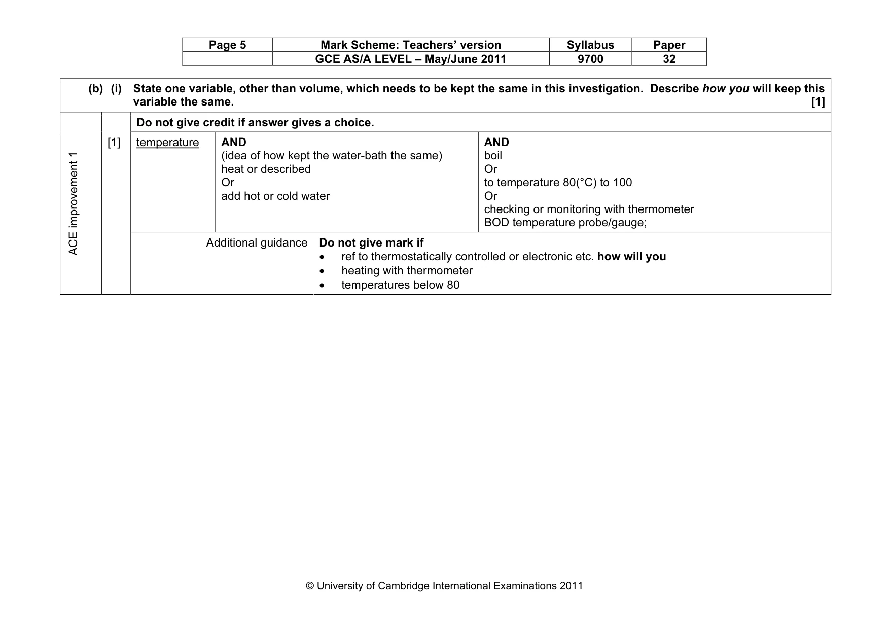 Mark scheme, page 5 of 14