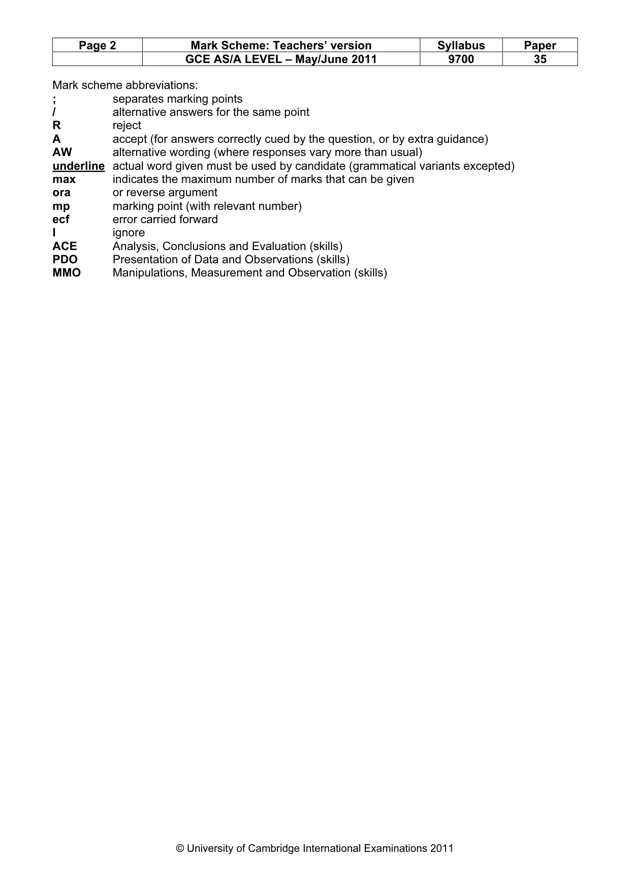 Mark scheme, page 2 of 11